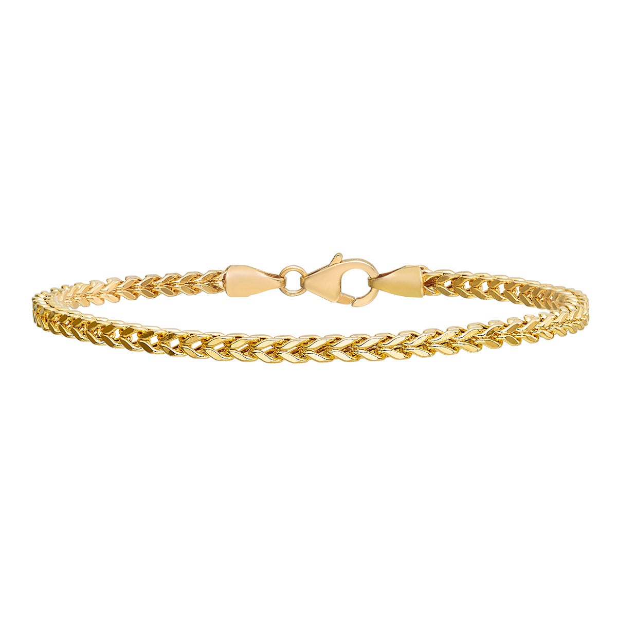 14KT YELLOW GOLD FRANCO BRACELET 7.5" MADE IN ITALY