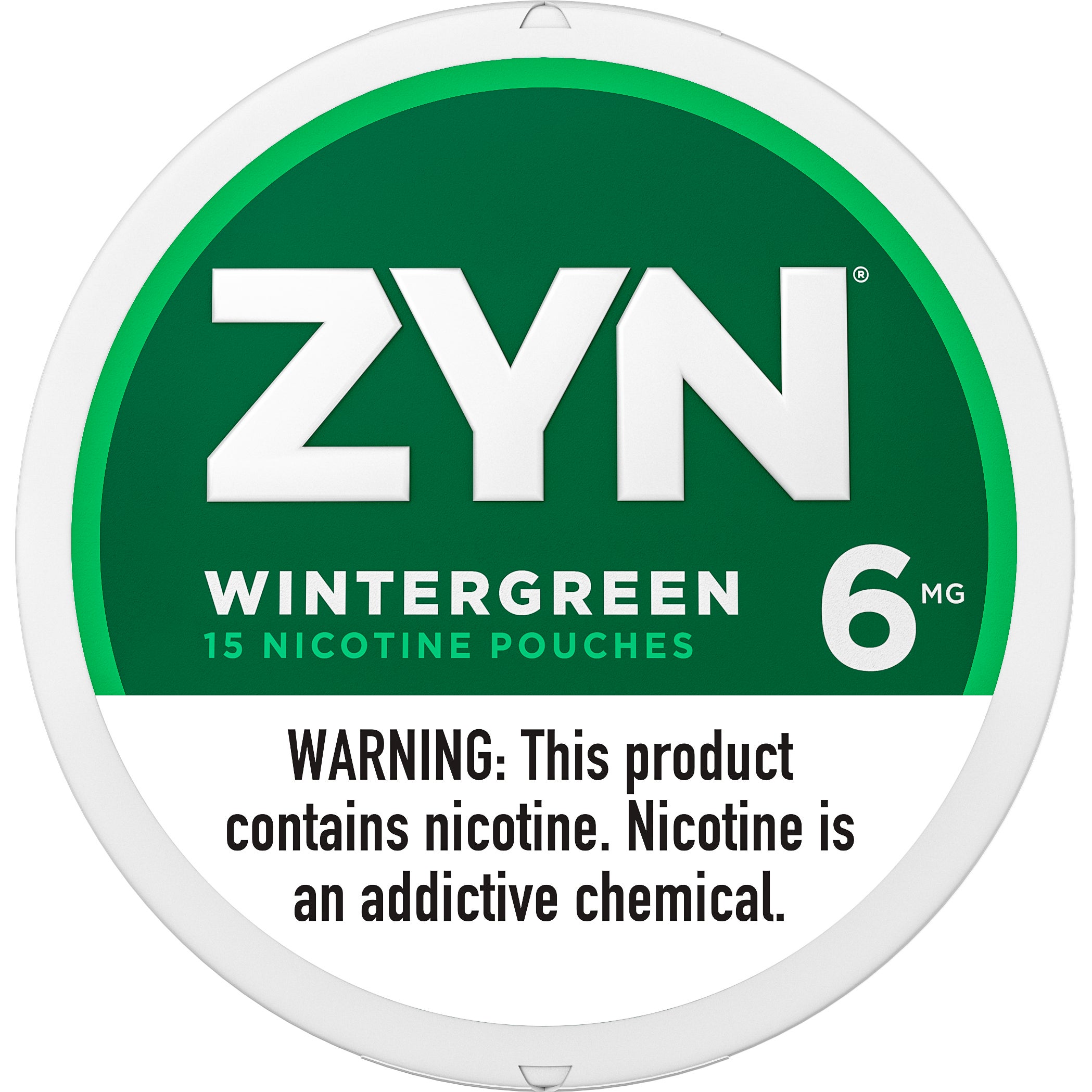 ZYN WINTERGREEN POUCH 6MG 5/15CT CANS