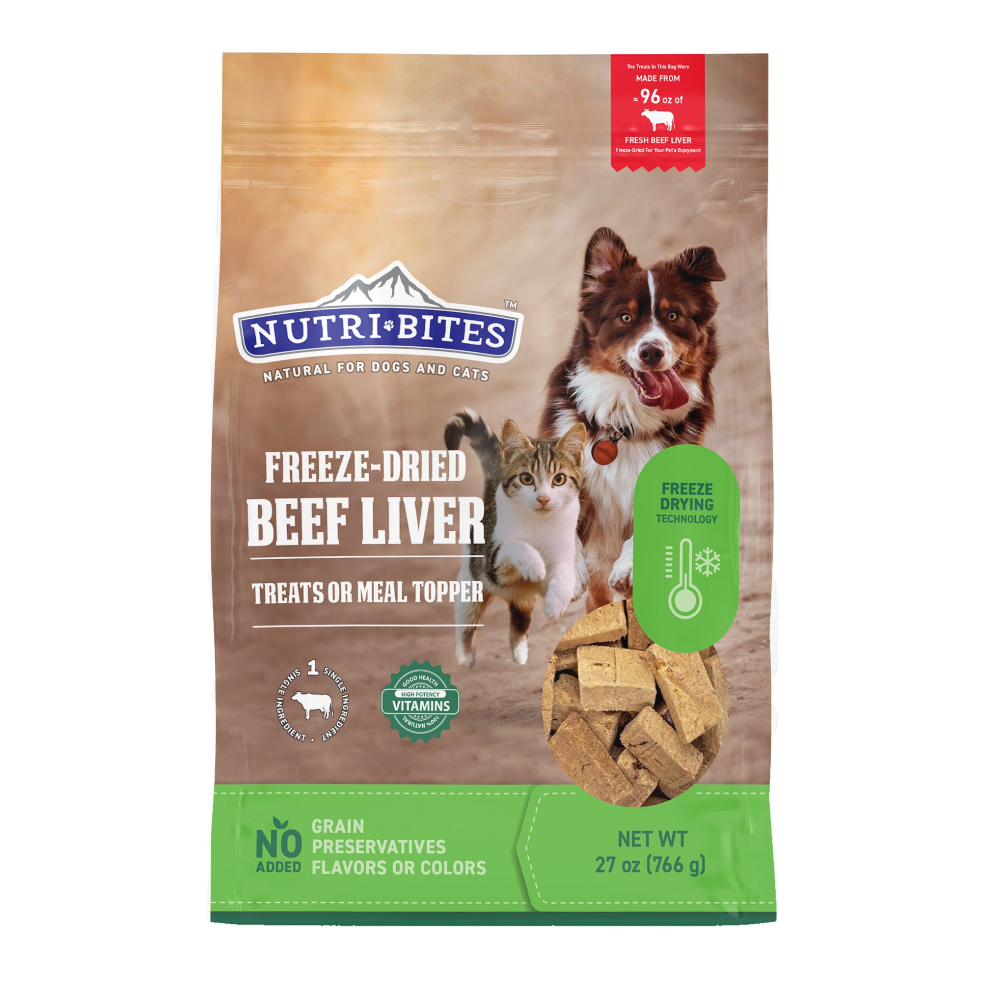 NUTRIBITES BEEF LIVER TREATS 27 OZ (1.69 LB) - Image 1