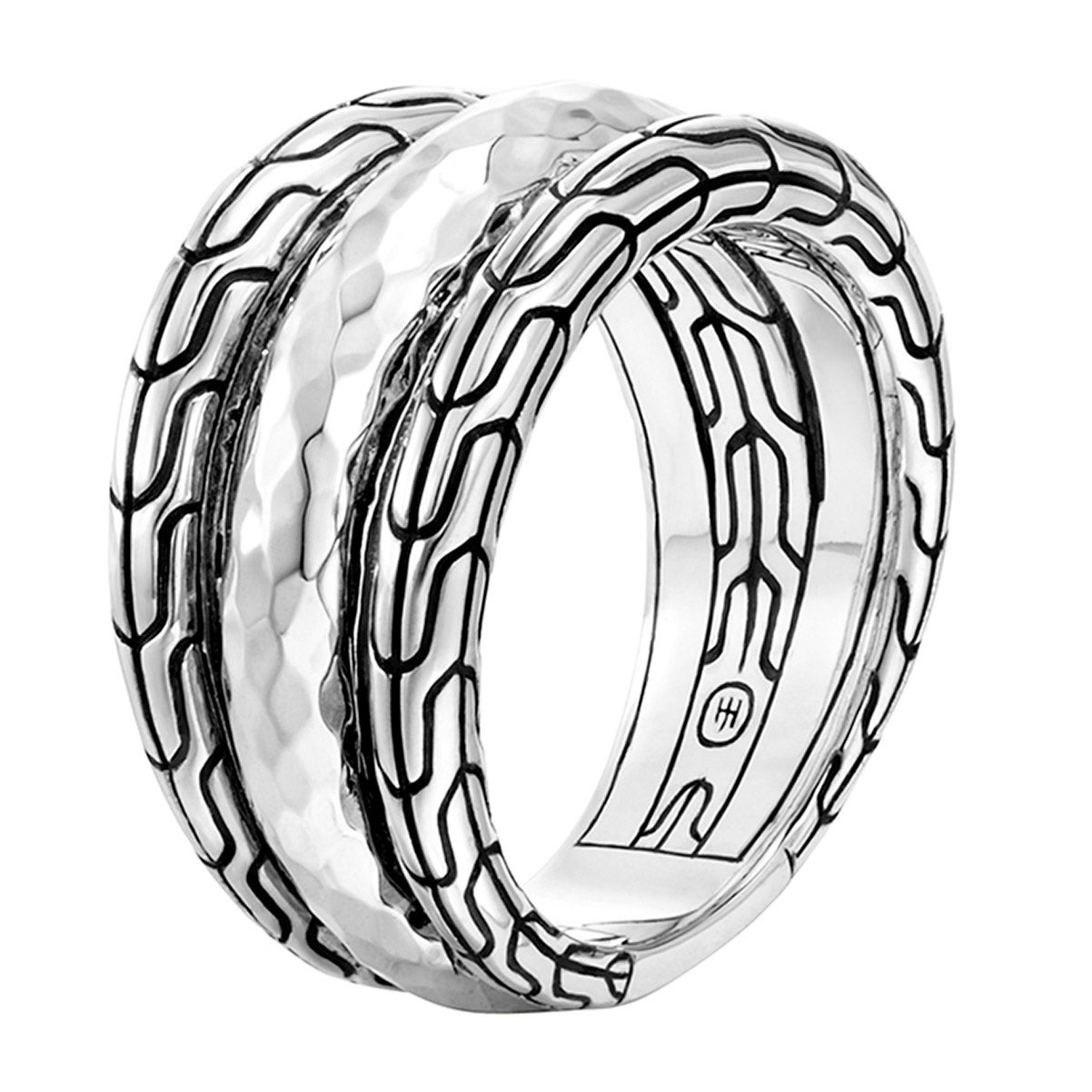 JOHN HARDY STERLING SILVER HAMMERED RING SIZE 8 - Image 1