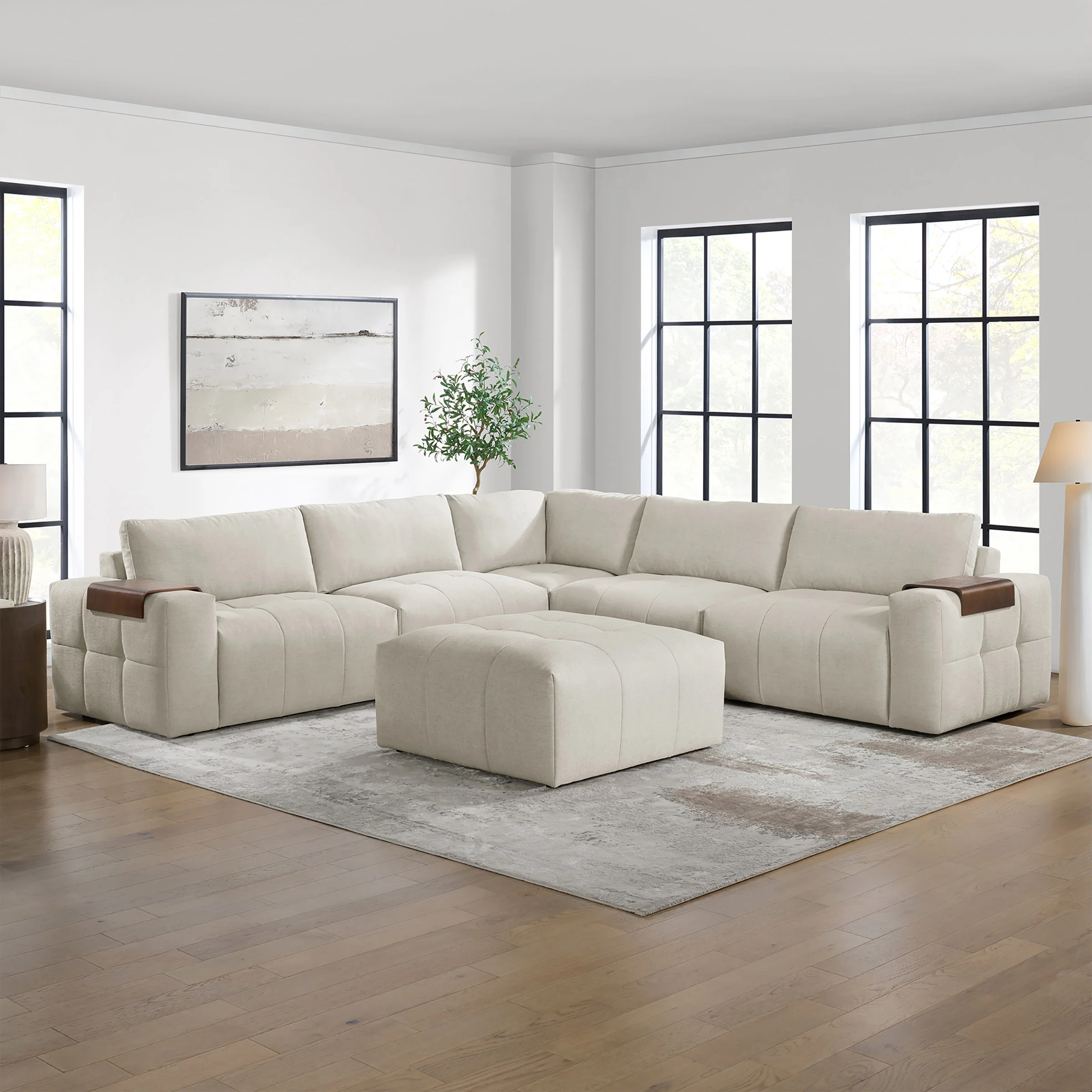 AIDEN & IVY PAIGE 6PC MODULAR FABRIC SECTIONAL - Image 1