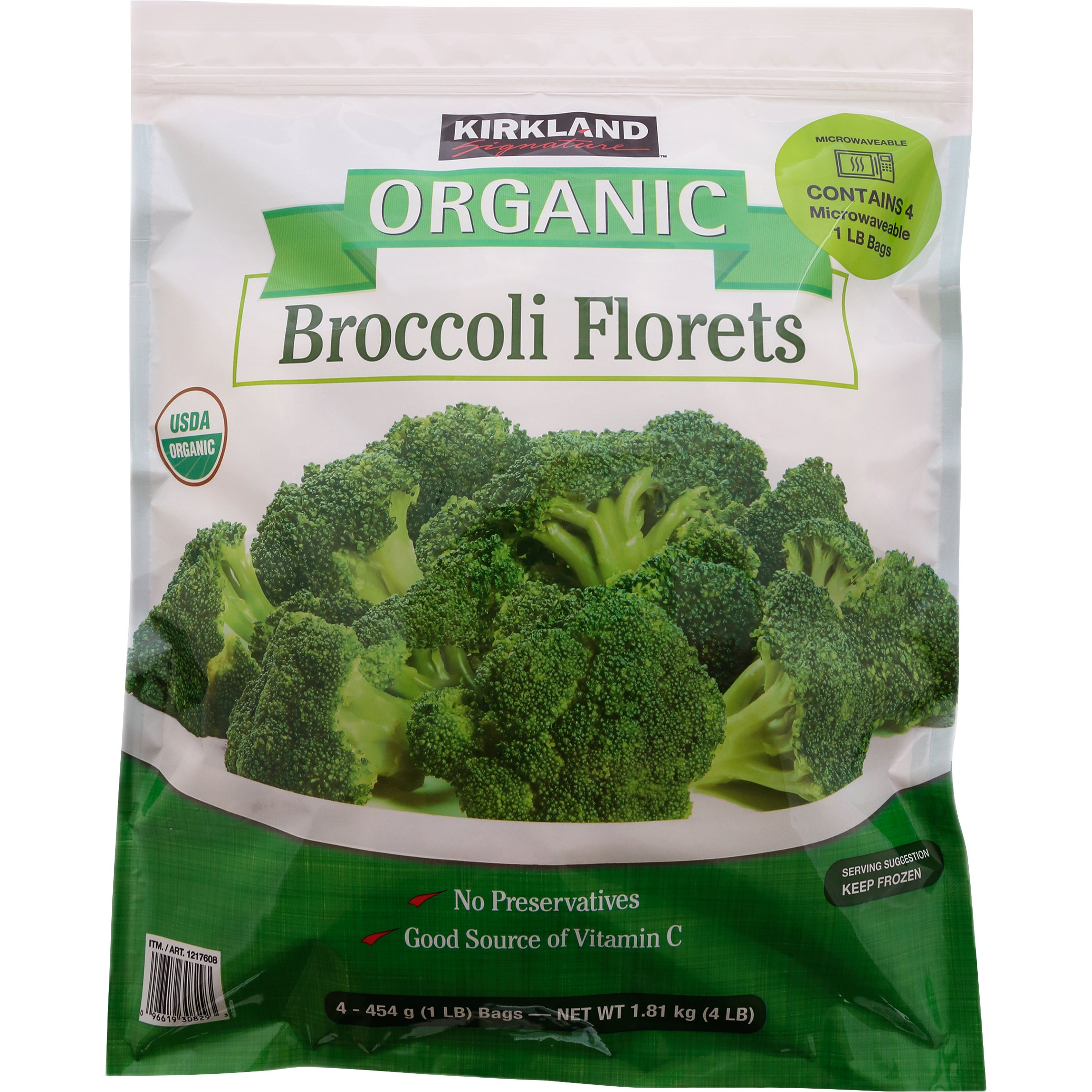 KIRKLAND SIGNATURE ORGANIC BROCCOLI 4 POUNDS
