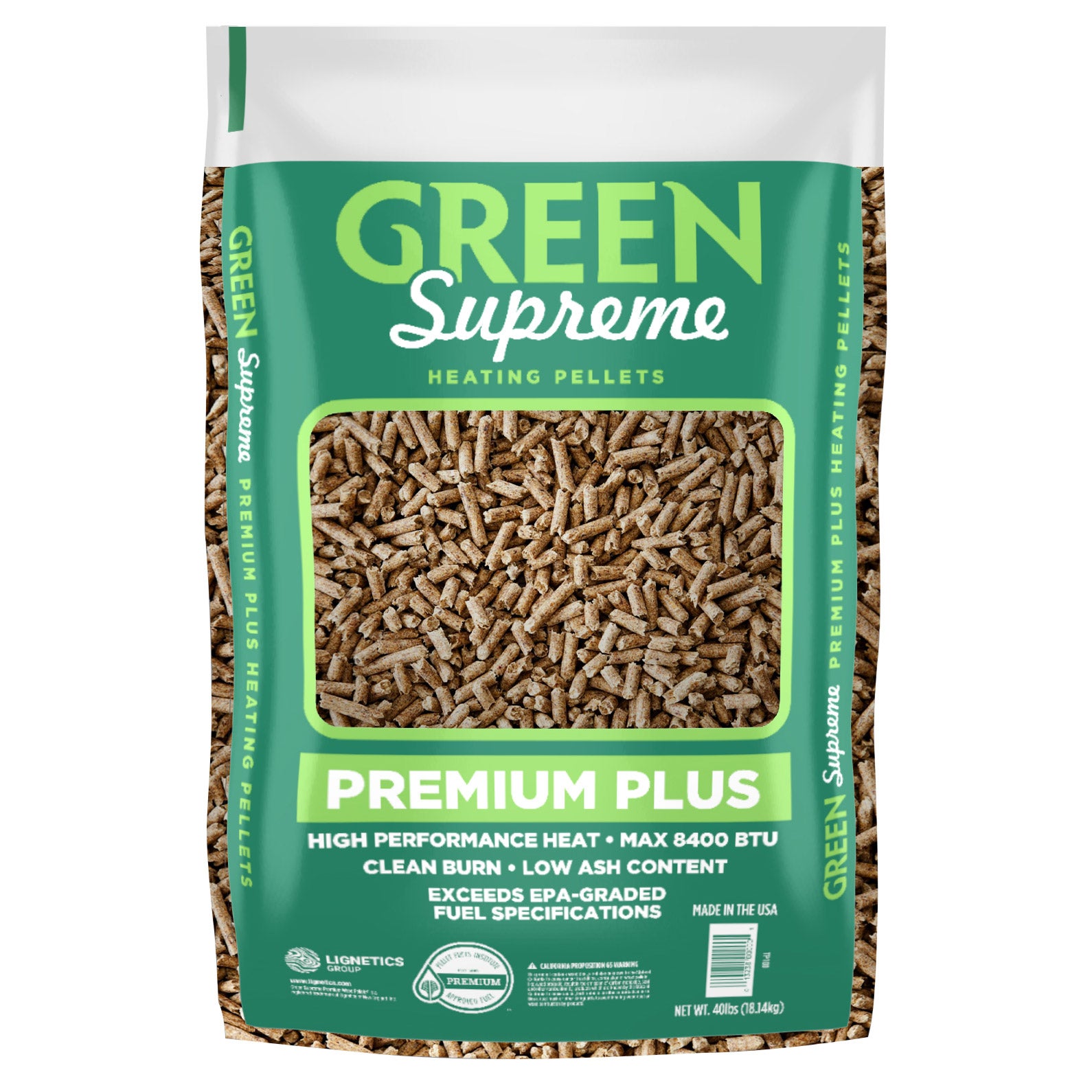 GREEN SUPREME WOOD PELLET FUEL 40 LBS
