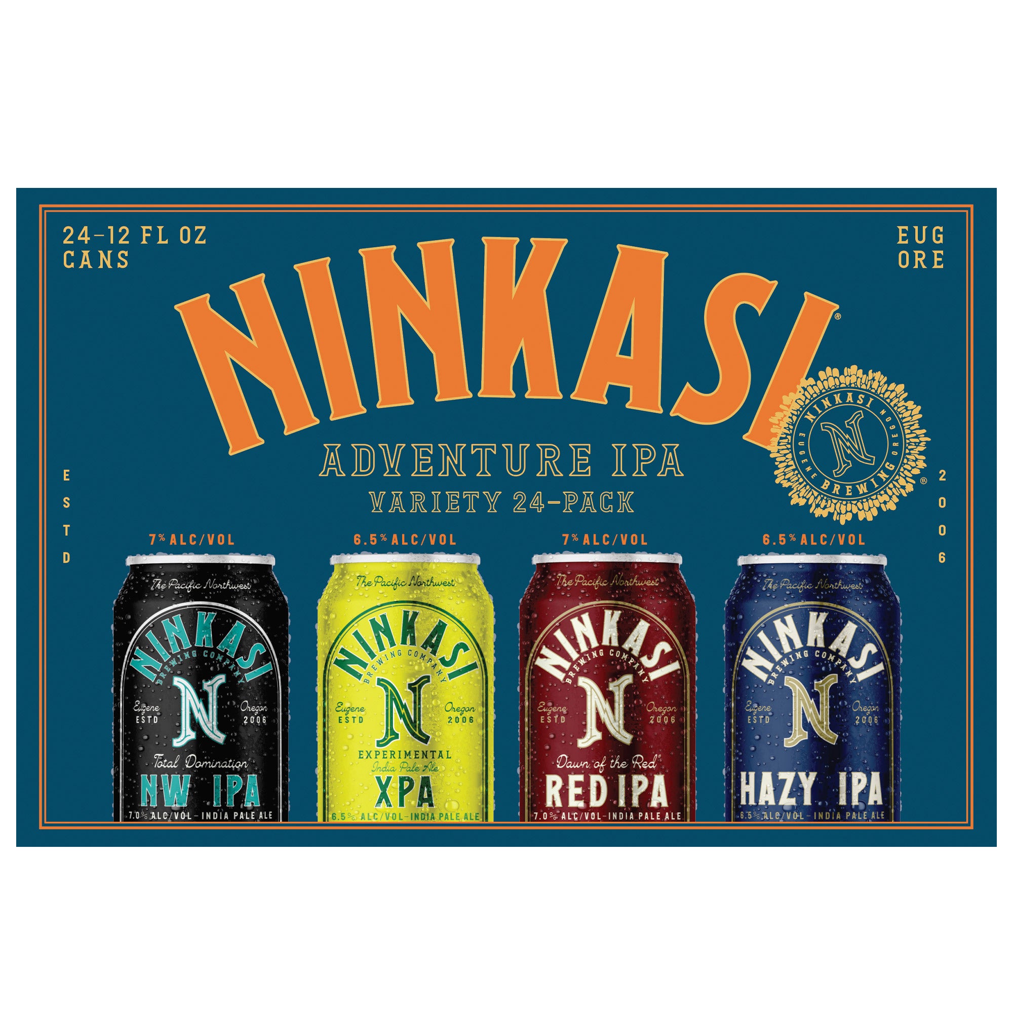 NINKASI VARIETY PACK IPA OREGON 24/12OZ - Image 1