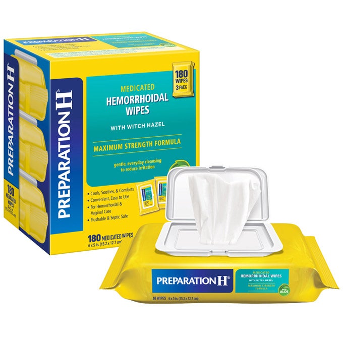 PREPARATION-H MEDICATED WIPES 180 COUNT