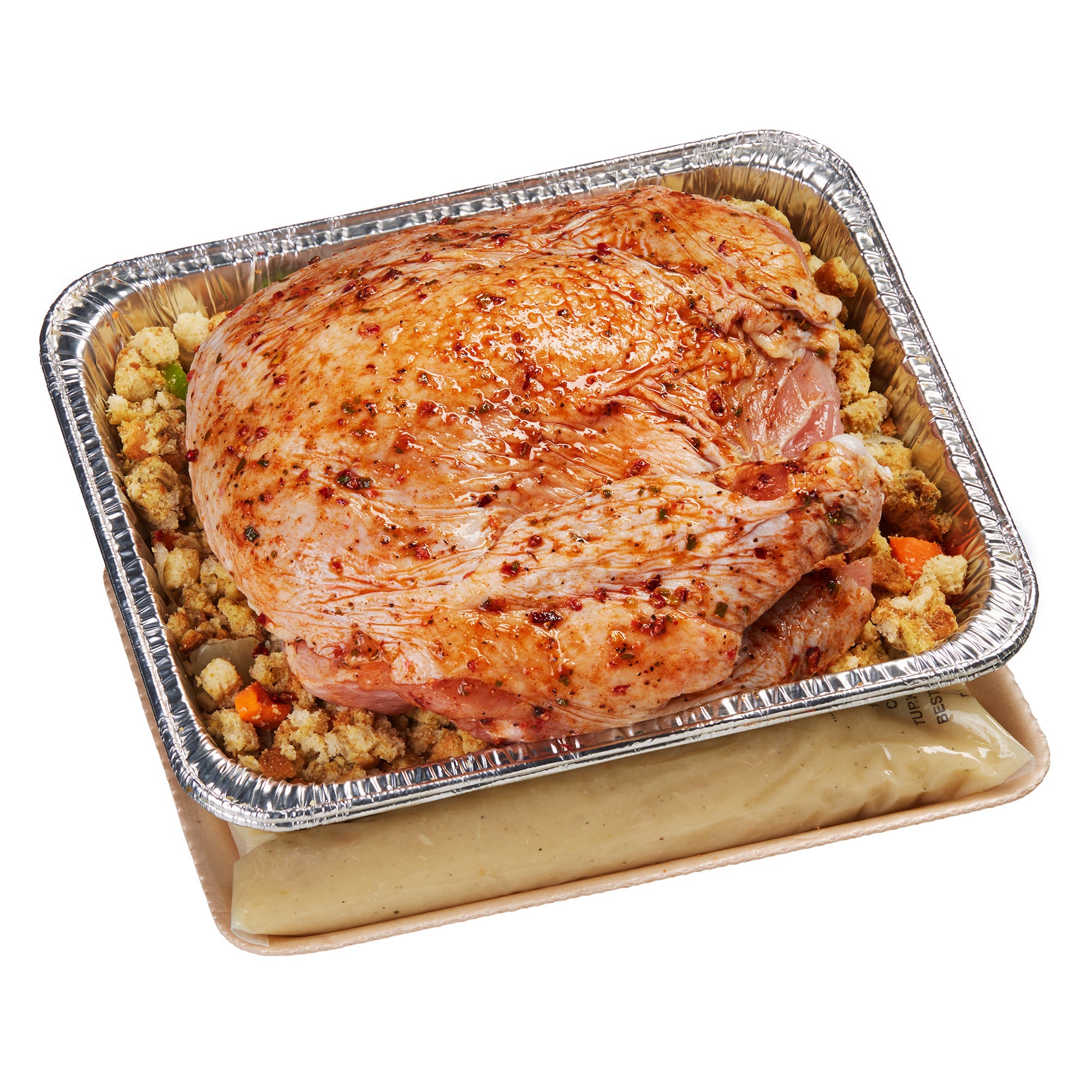 SEASONED TURKEY BREAST WITH STUFFING & GRAVY