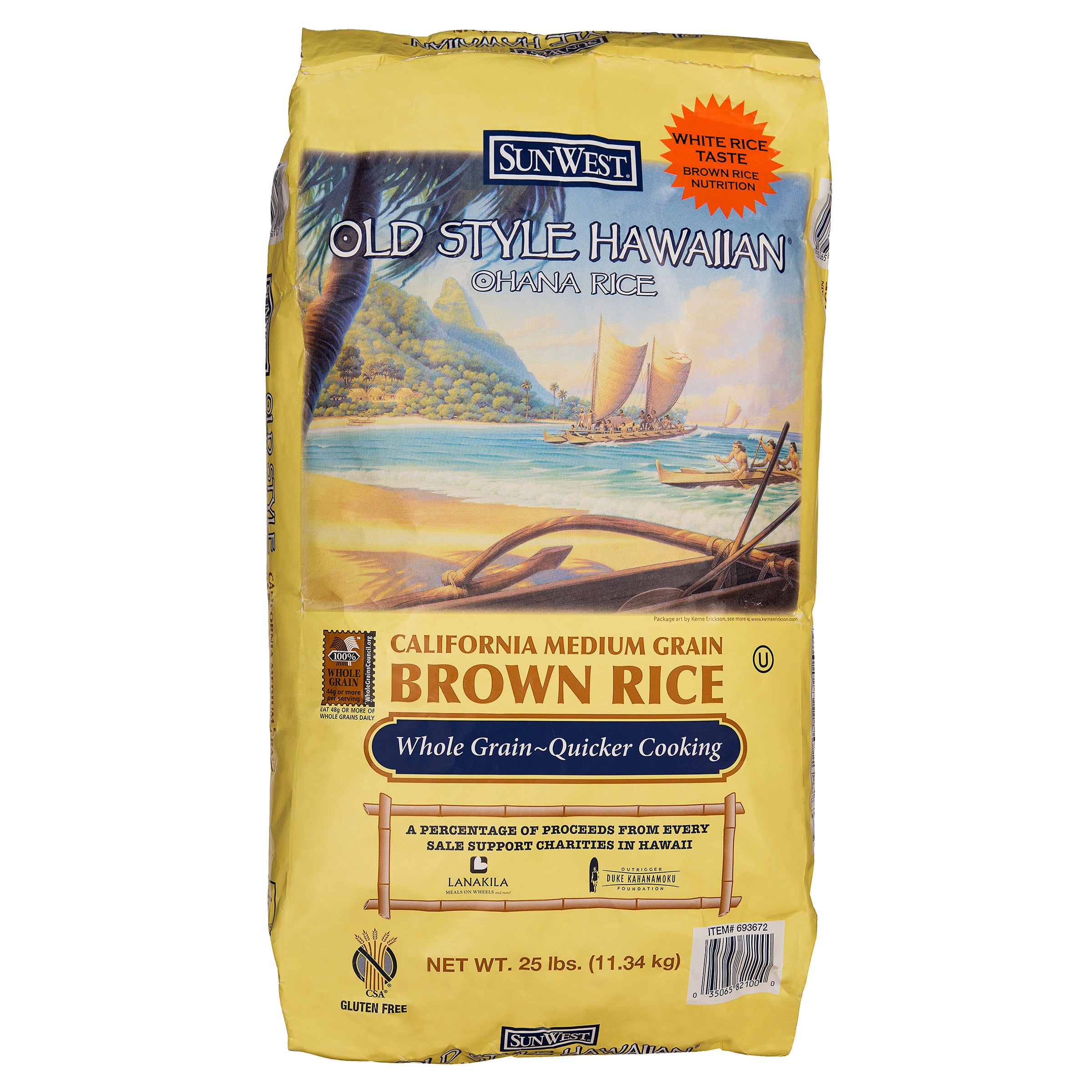 SUNWEST OLD STYLE HAWAIIAN BROWN RICE 25 LB
