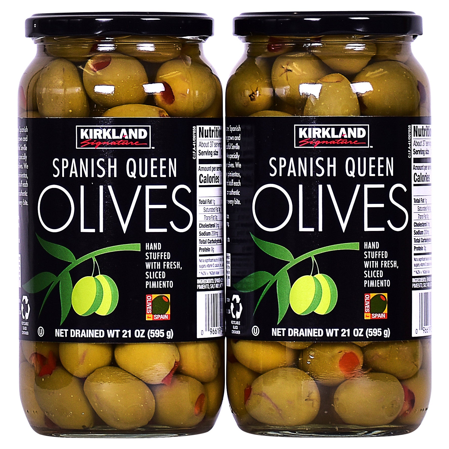 KIRKLAND SIGNATURE PIMIENTO STUFFED OLIVE 2/21 OUNCE JARS - Image 1