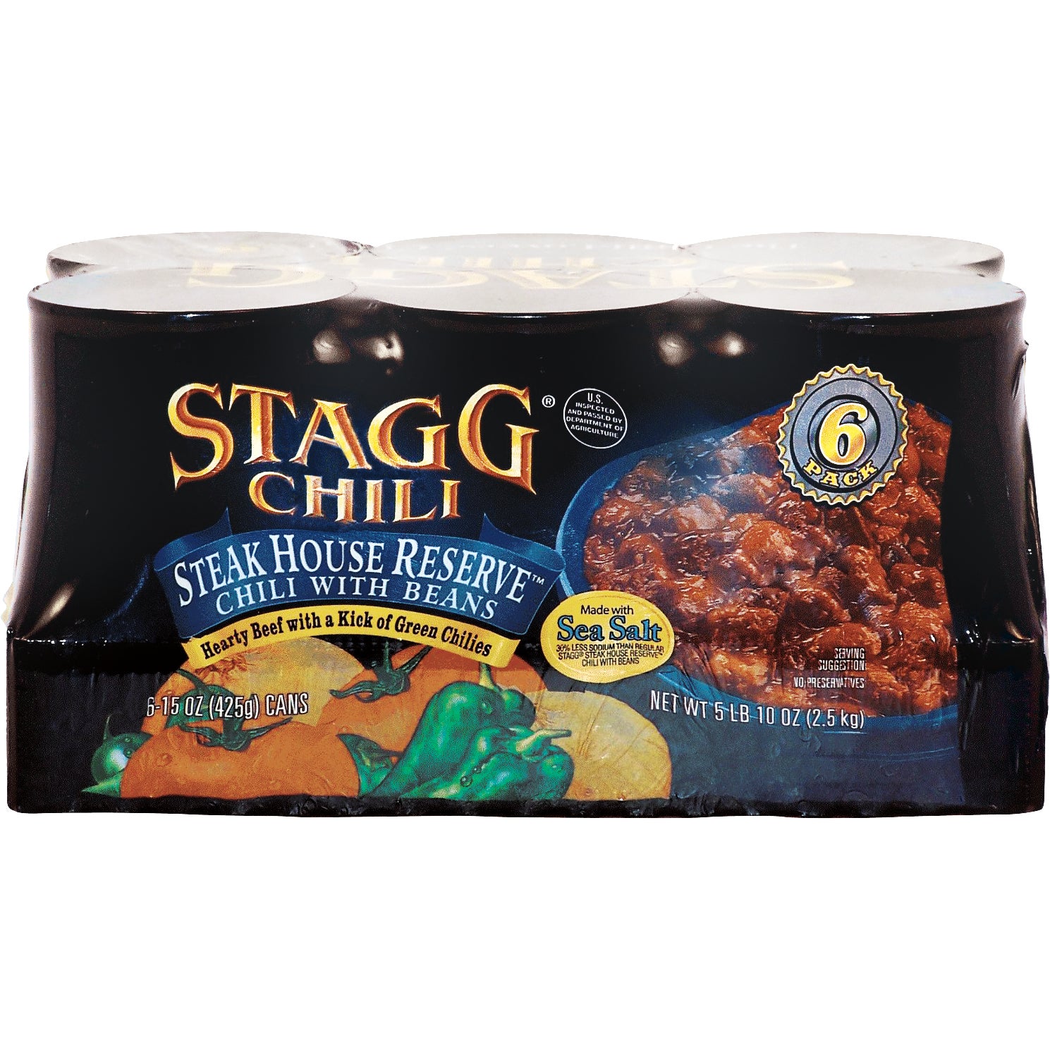 STAGG STEAKHOUSE RESRV CHILI W/ BEANS 6/15 OUNCE CANS