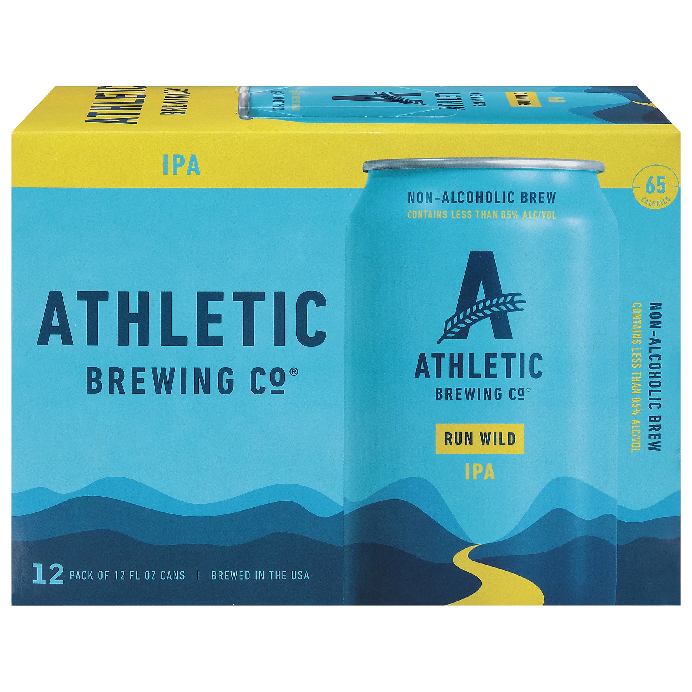 ATHLETIC BREWING CO. RUN WILD IPA NON-ALCOHOLIC 12/12OZ