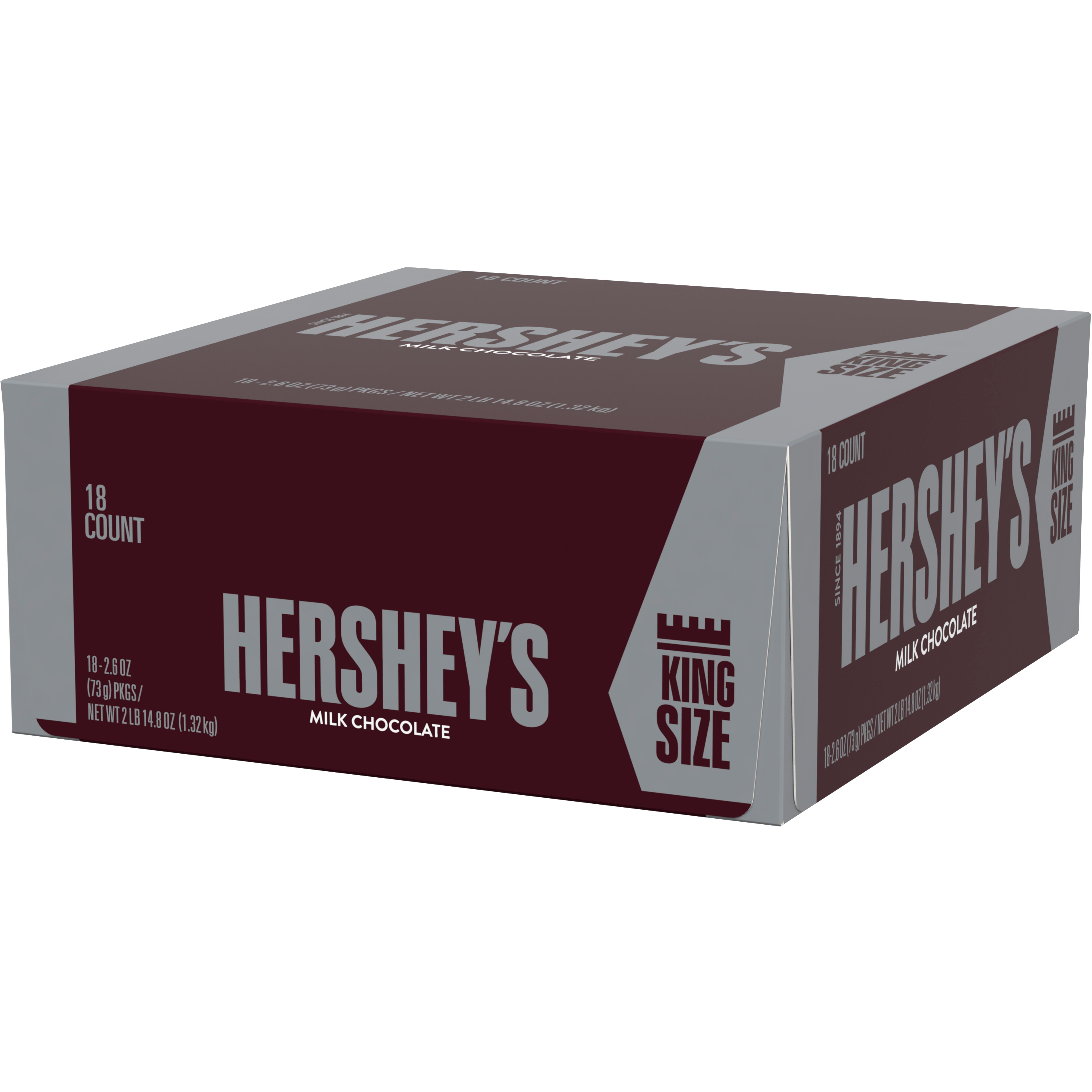 HERSHEY'S MILK CHOCOLATE KING 18 CT/2.6 OZ