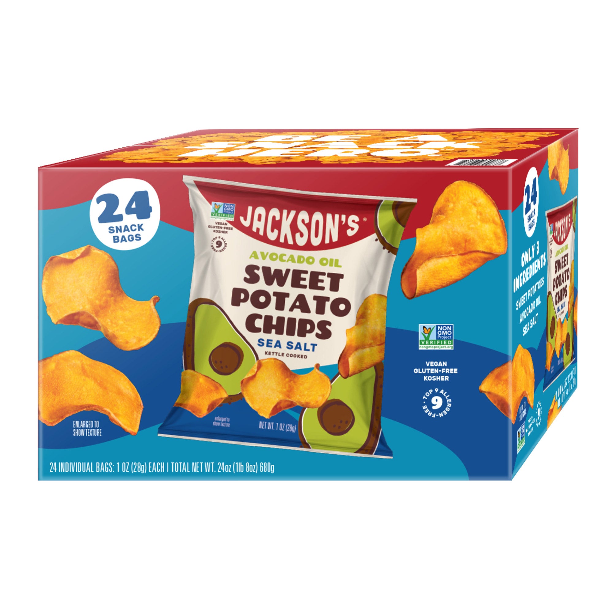 JACKSON'S SWEET POTATO CHIPS 24 CT
