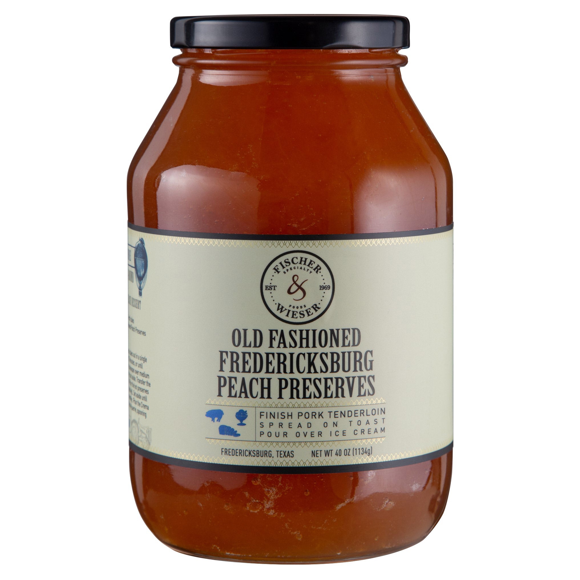 FISCHER & WIESER PEACH PRESERVES 40 OZ