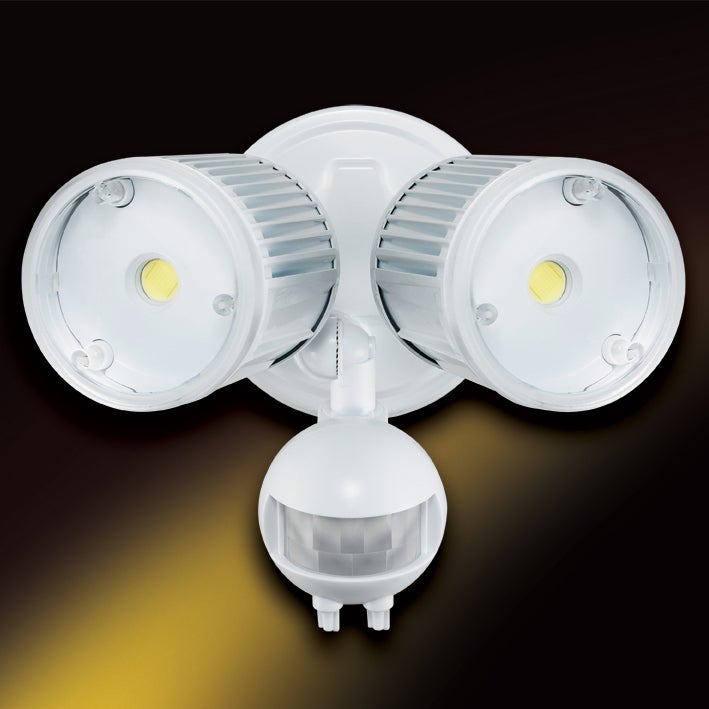 SECURITY LIGHT LED TWIN HEAD MOTION SENSOR ^