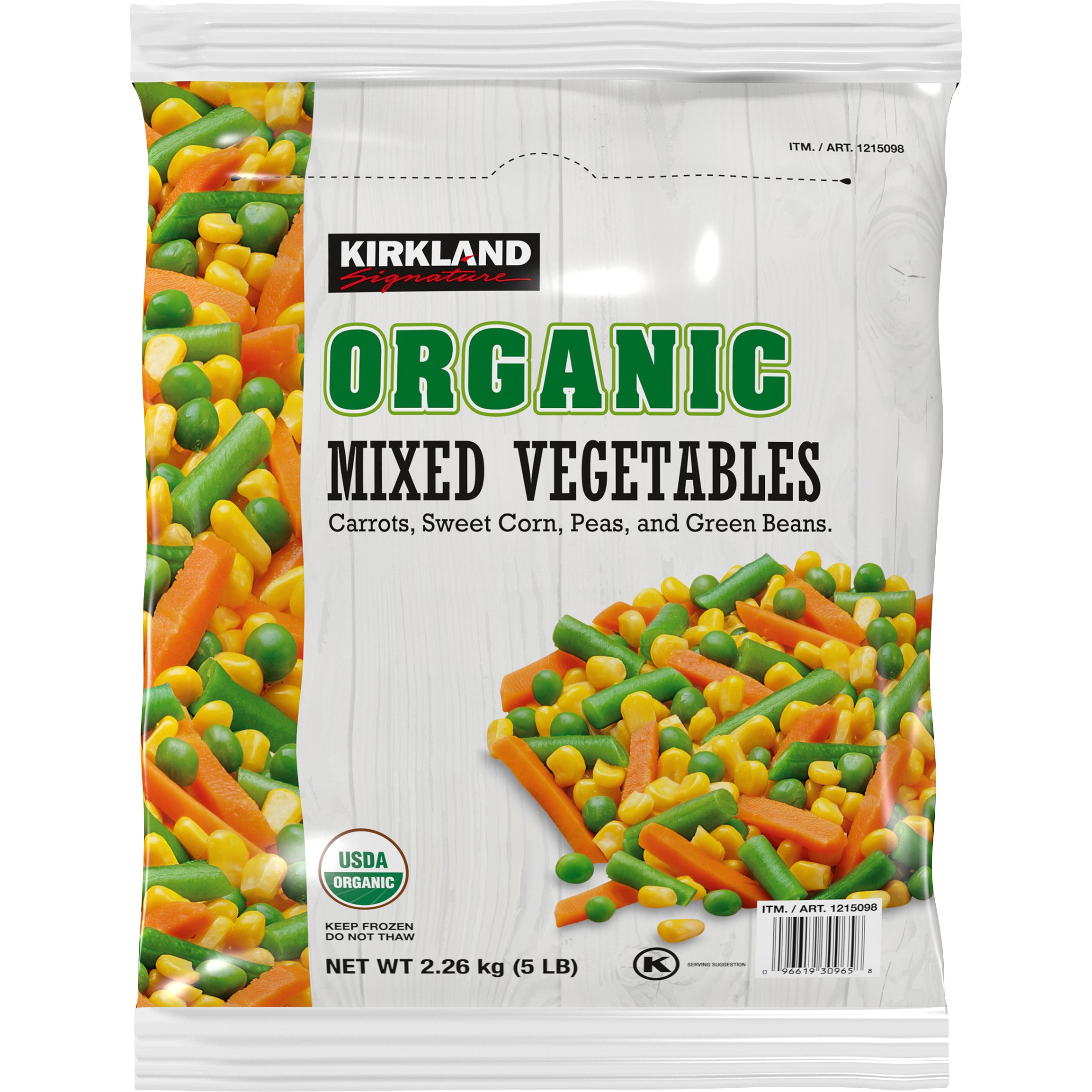 KIRKLAND SIGNATURE ORGANIC MIX VEGETABLES 5 POUNDS