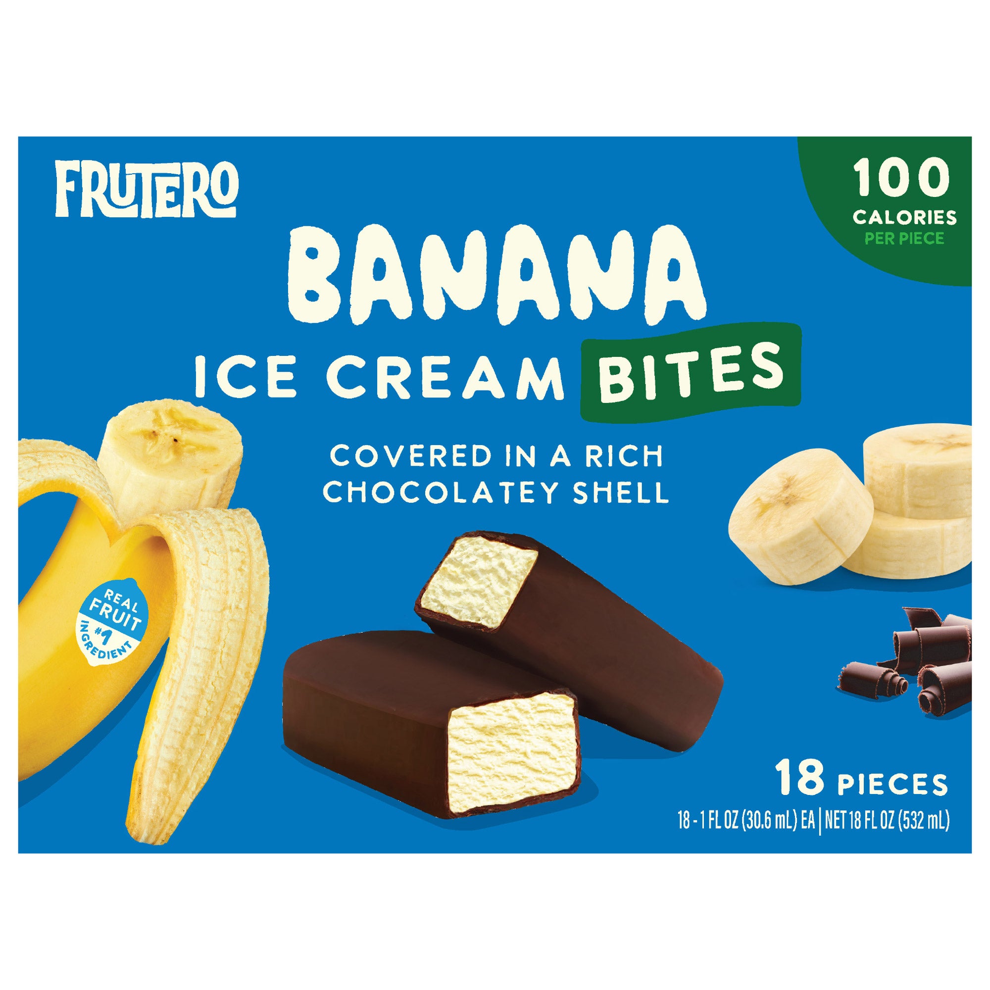 FRUTERO BANANA ICE CREAM BITES 18 COUNT 18 OUNCES - Image 1