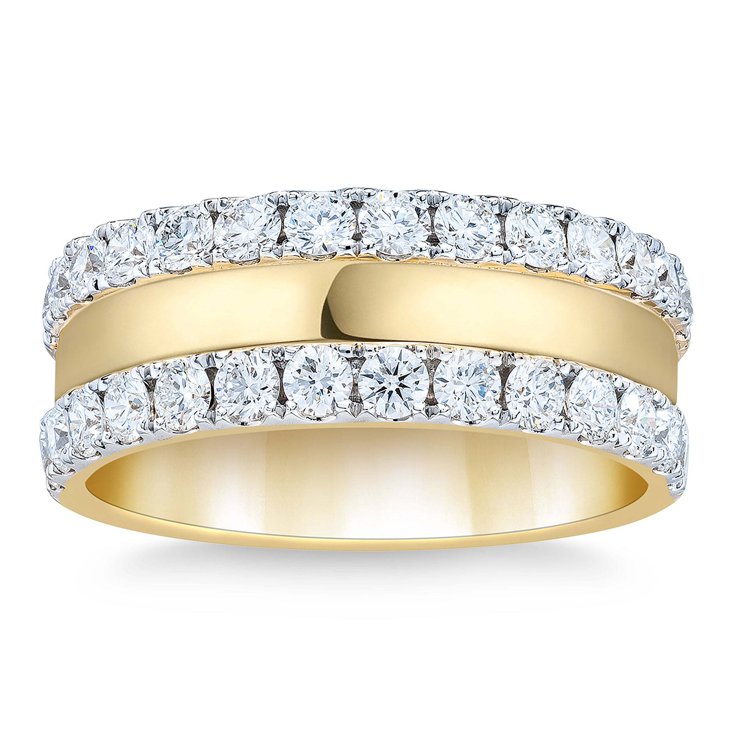 14KT YELLOW GOLD VS2 I 1.28CTW ROUND DIAMOND BAND SIZE 8 - Image 1