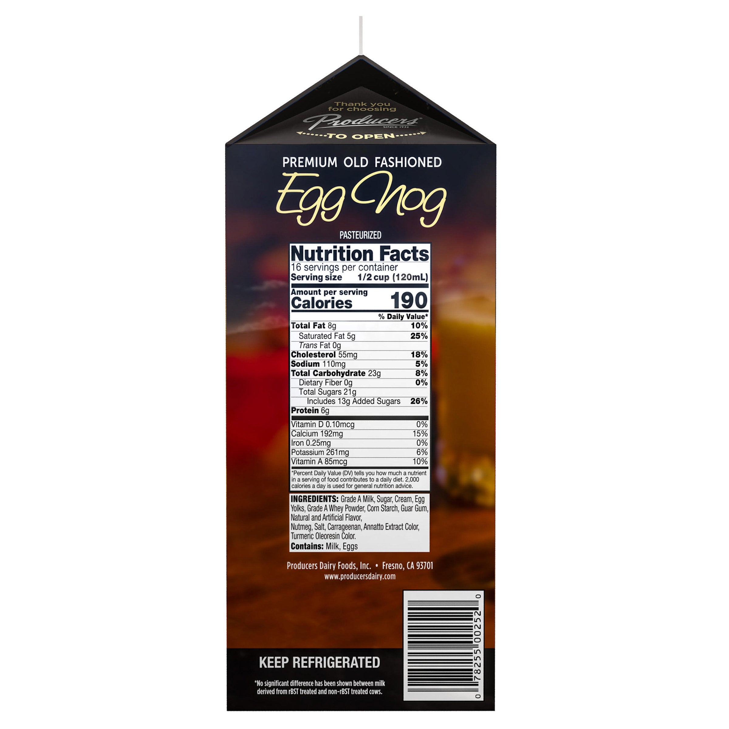 PRODUCERS EGG NOG 64 OUNCES