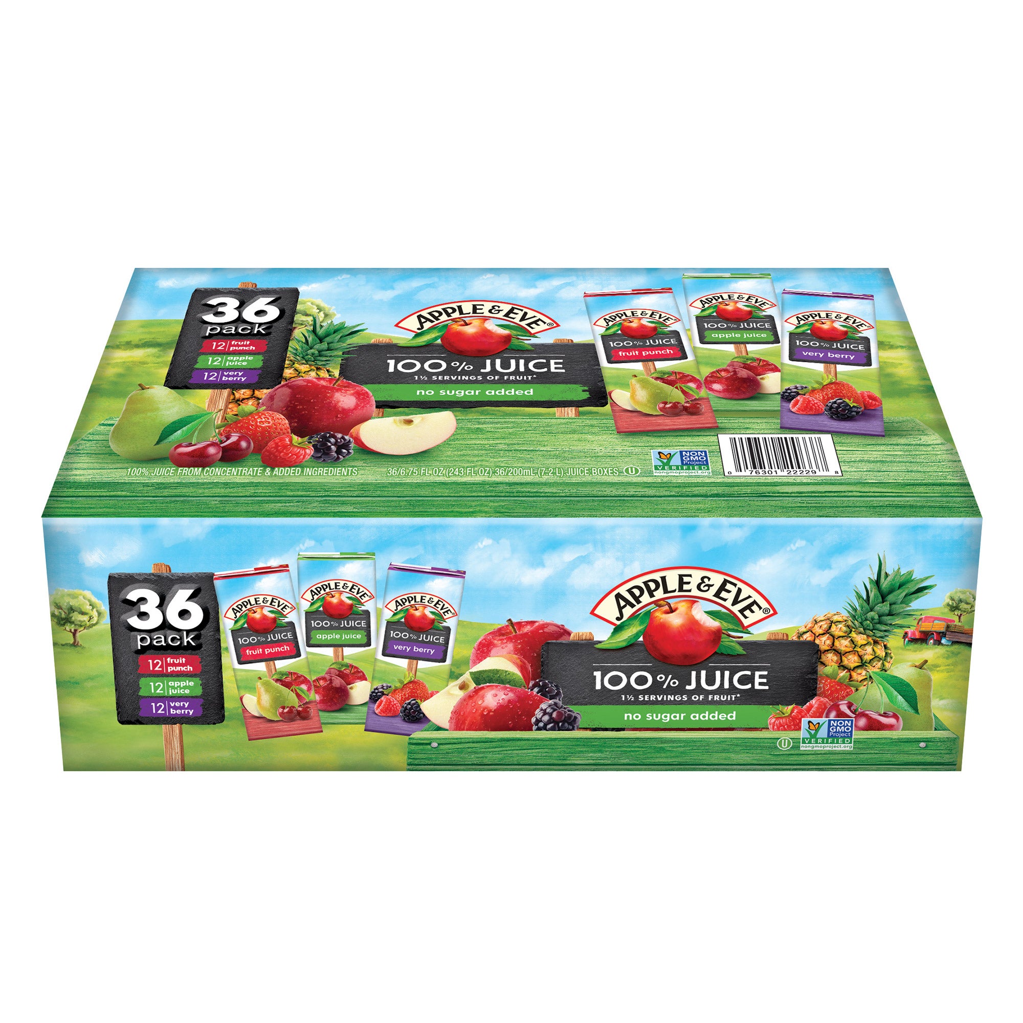 APPLE & EVE 100% JUICE VARIETY 36/6.75 OUNCE BOXES - Image 1