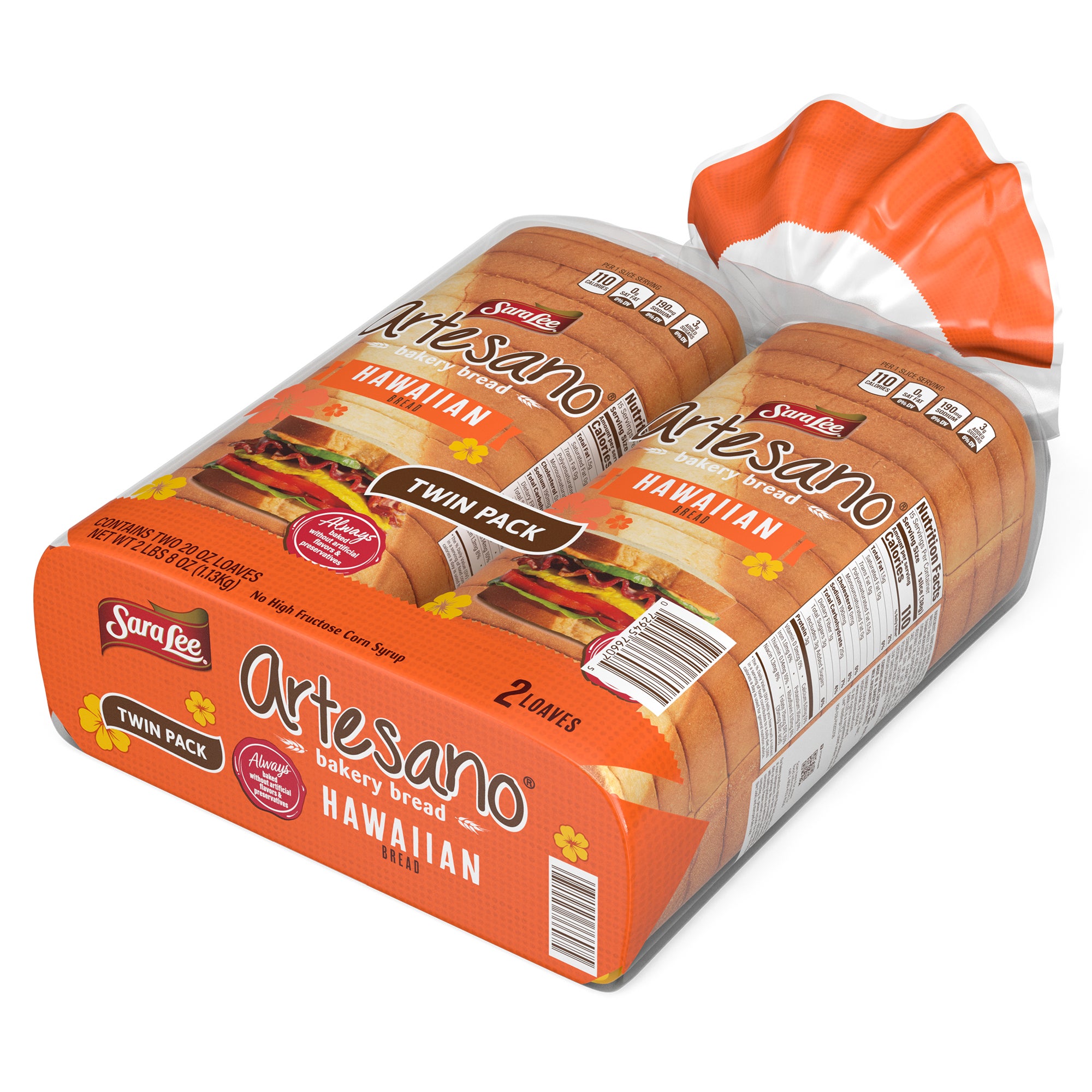 SARA LEE ARTESANO HAWAIIAN BREAD 2/20 OUNCE LOAVES - Image 1