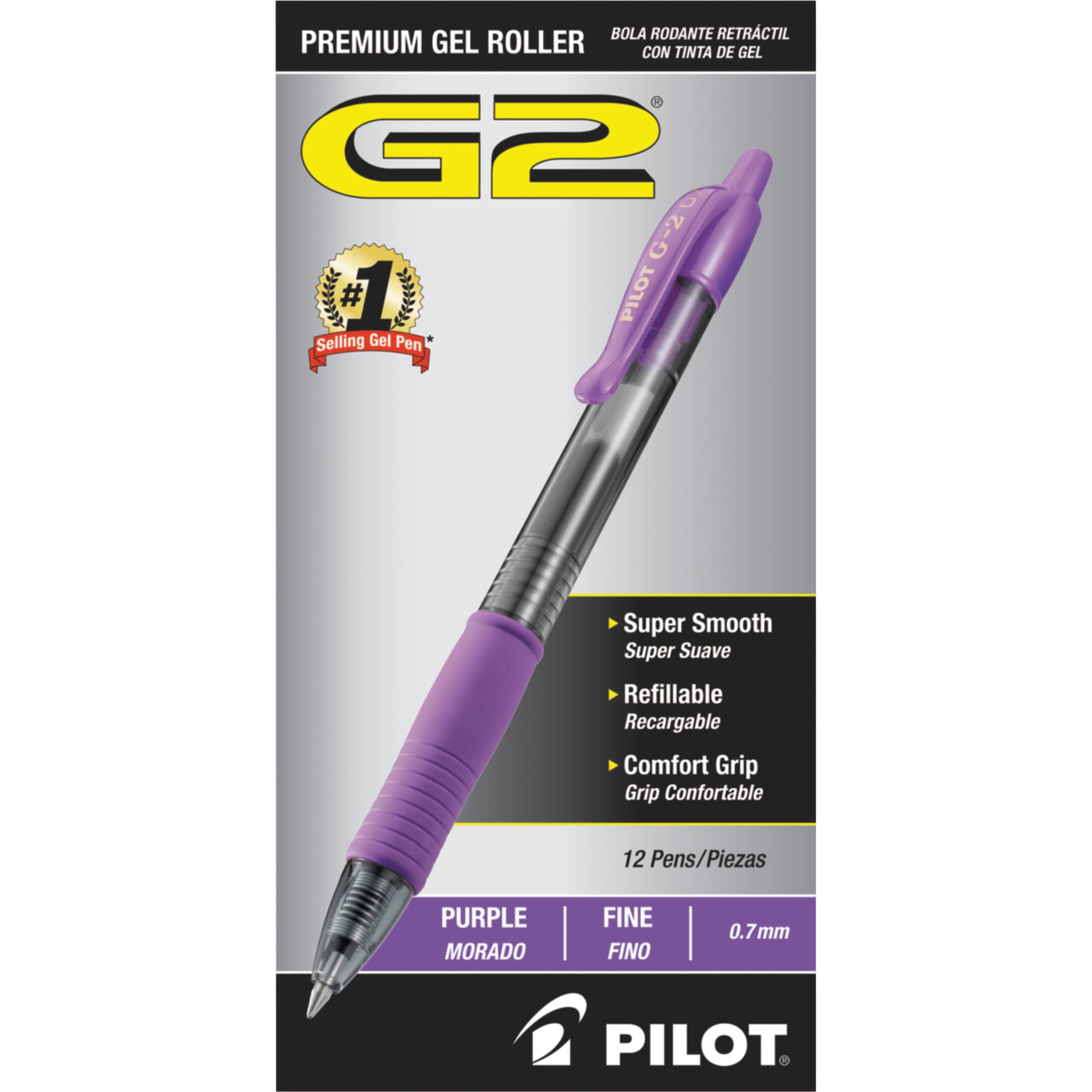 PILOT RT G2 RT GEL PEN .7MM PIL31029 PURPLE 12CT - Image 1