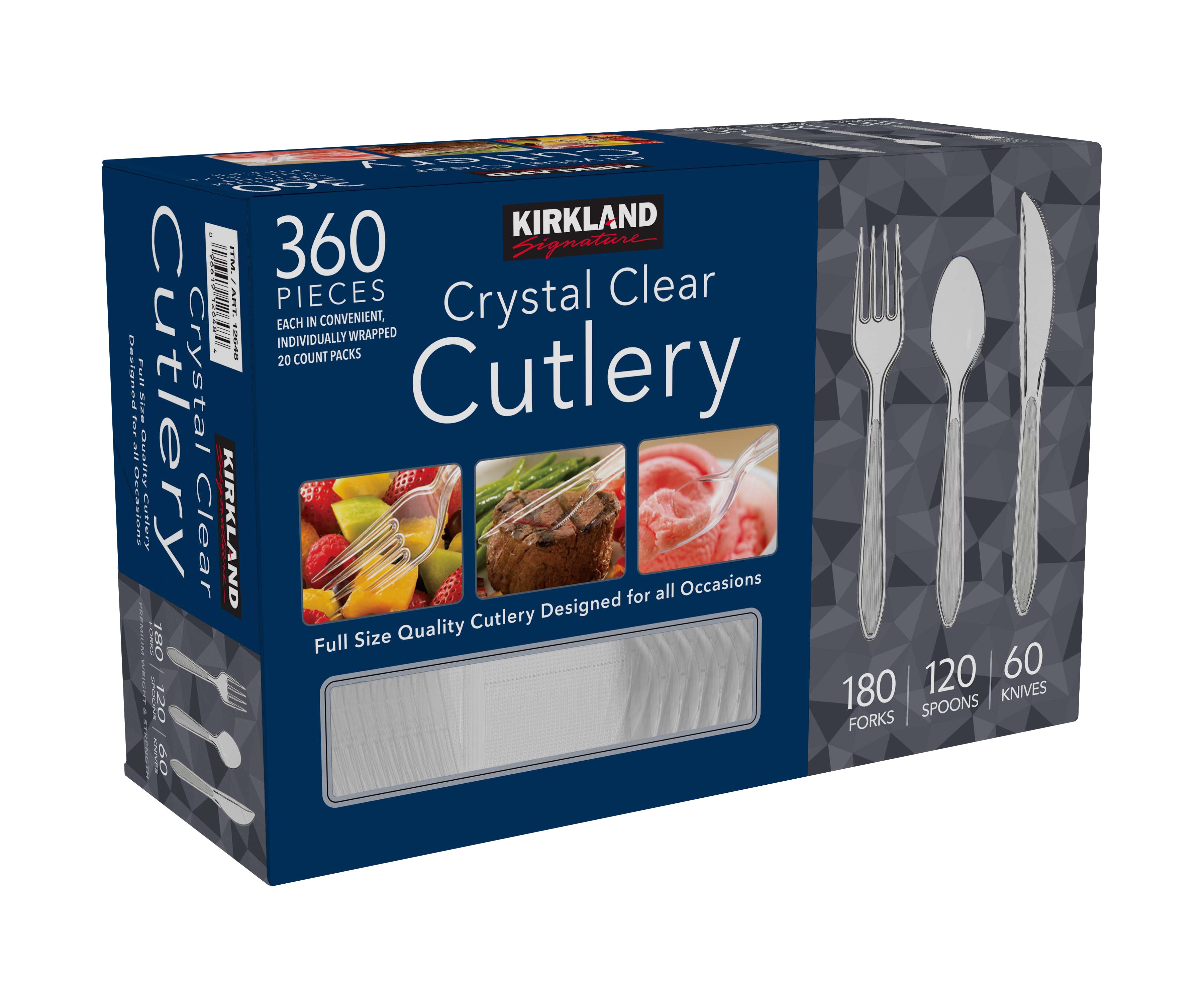 KIRKLAND SIGNATURE CLEAR CUTLERY COMBO 360 COUNT PACKAGE - Image 1