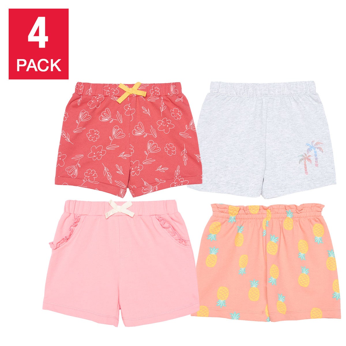 PEKKLE KIDS' 4PK SHORT