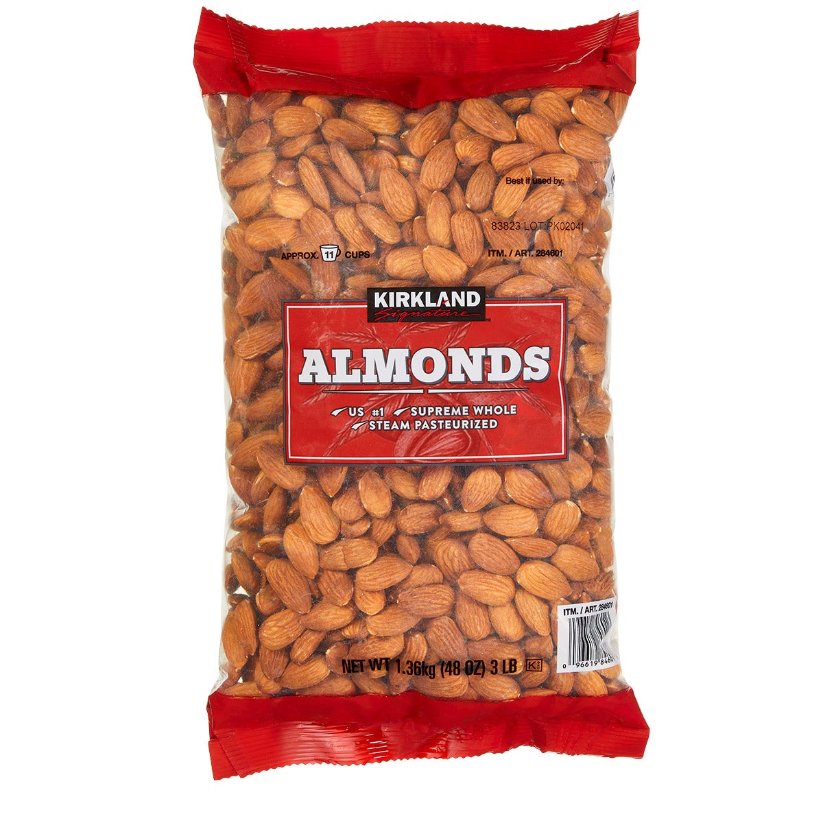 KIRKLAND SIGNATURE SUPREME WHOLE ALMONDS 3 LBS - Image 1