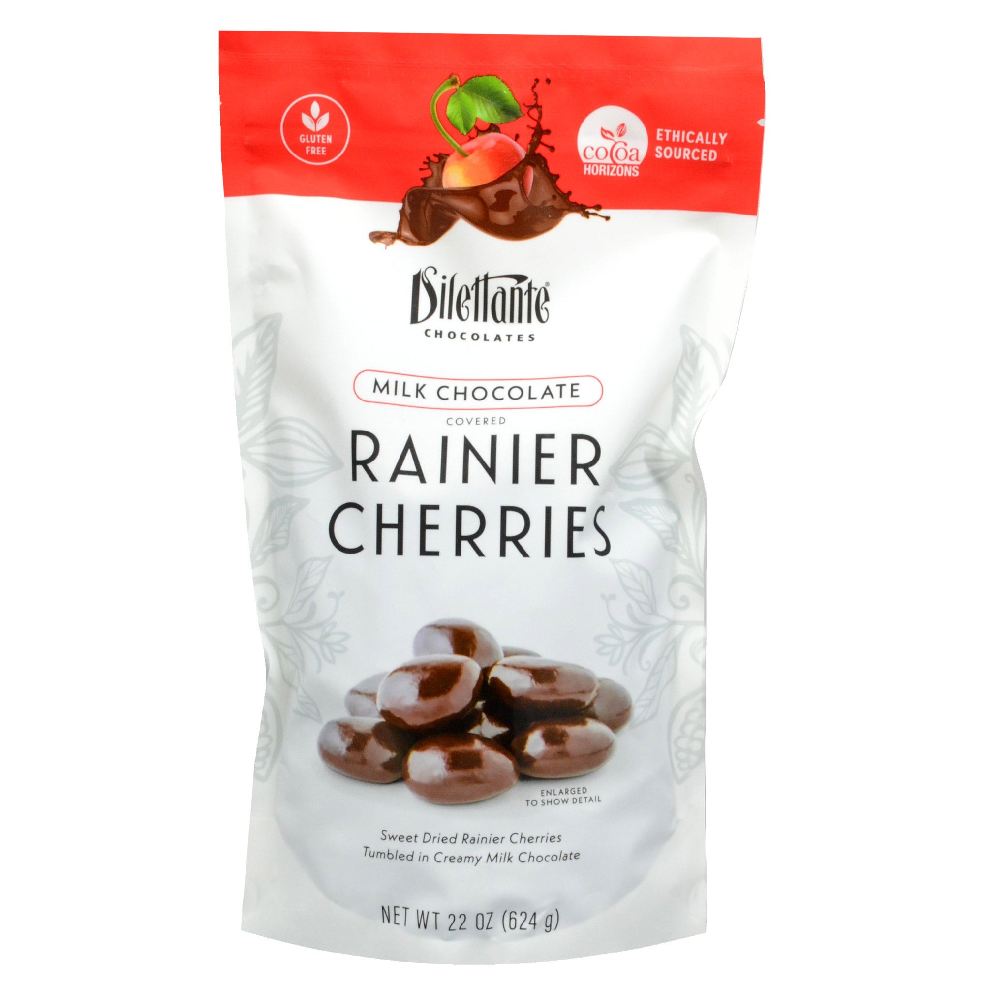 DILETTANTE CHOCOLATE COVERED RAINIER CHERRIES 22 OZ