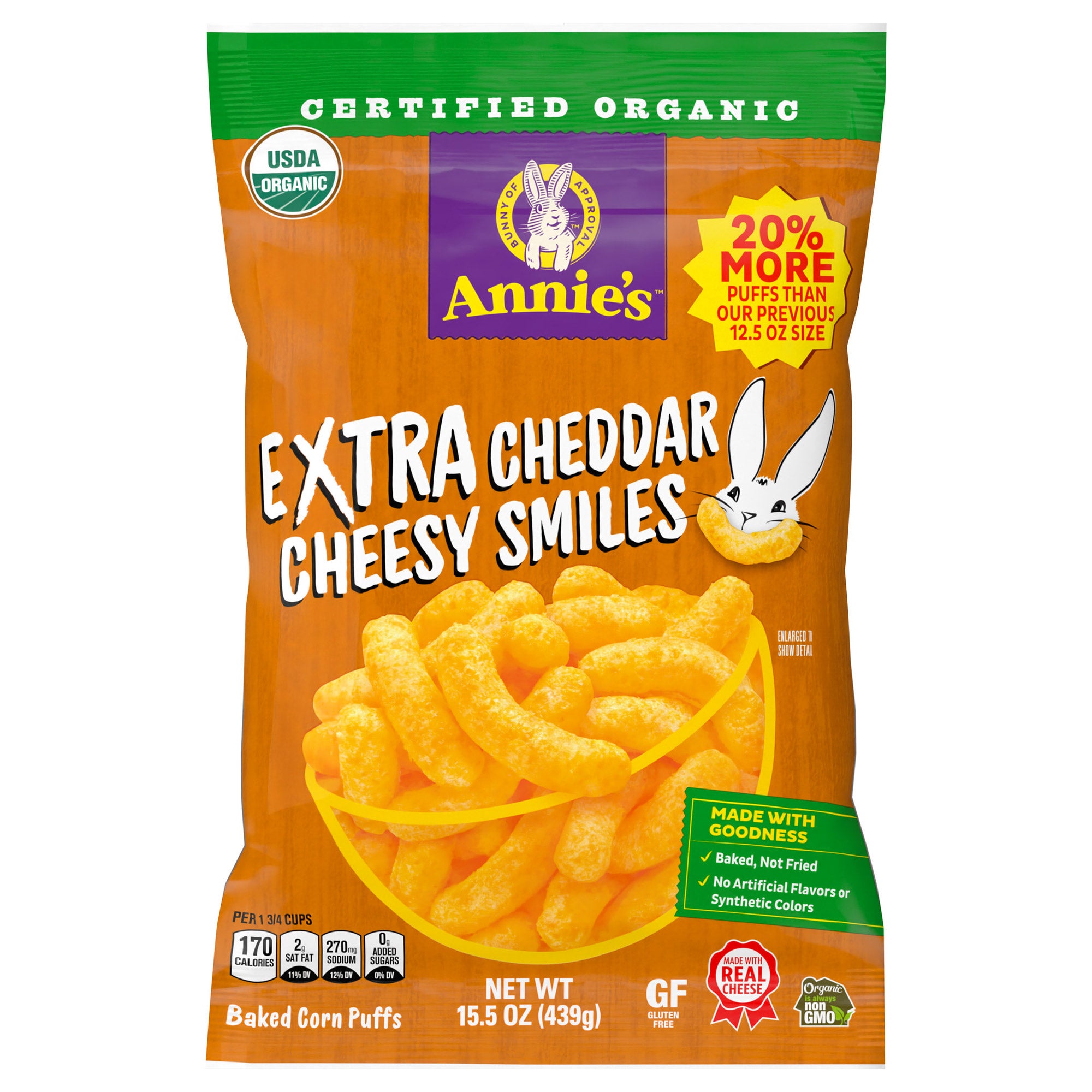 Annie's Organic Cheesy Smiles 15.5 oz - Image 1