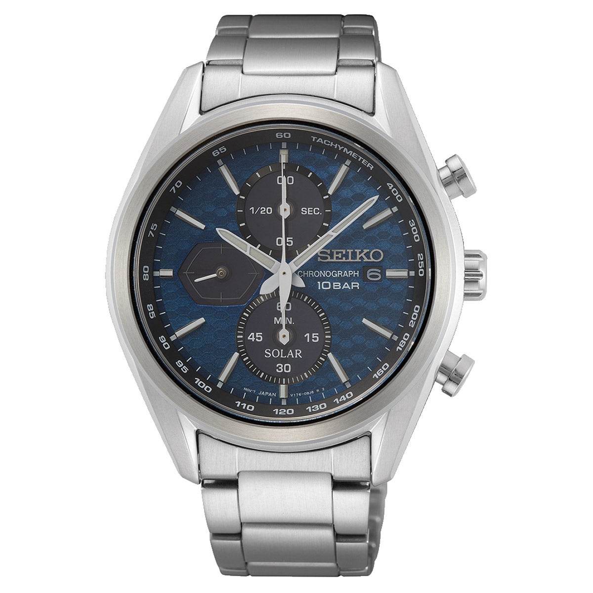 SEIKO ESSENTIALS SSC801 BLUE DIAL MEN'S SOLAR WATCH - Image 1