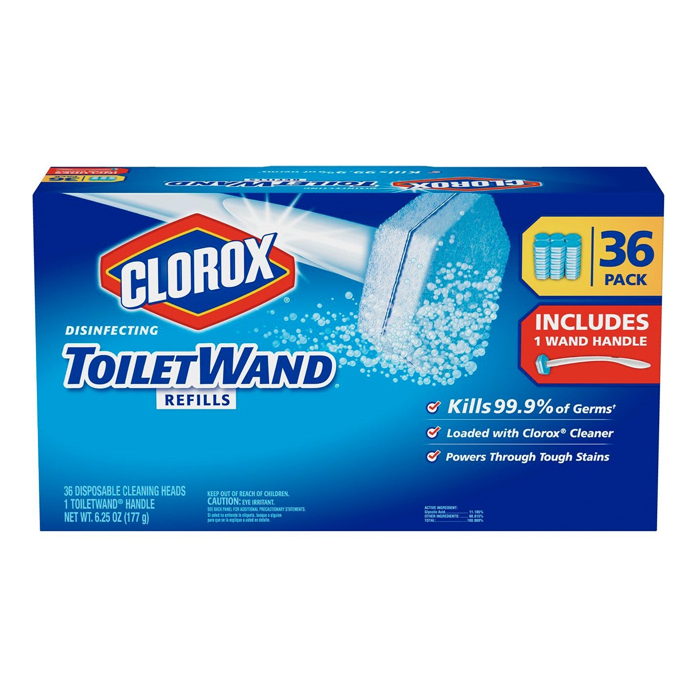 CLOROX TOILET DISINFECTANT 36 CT REFILL W/ WAND - Image 1