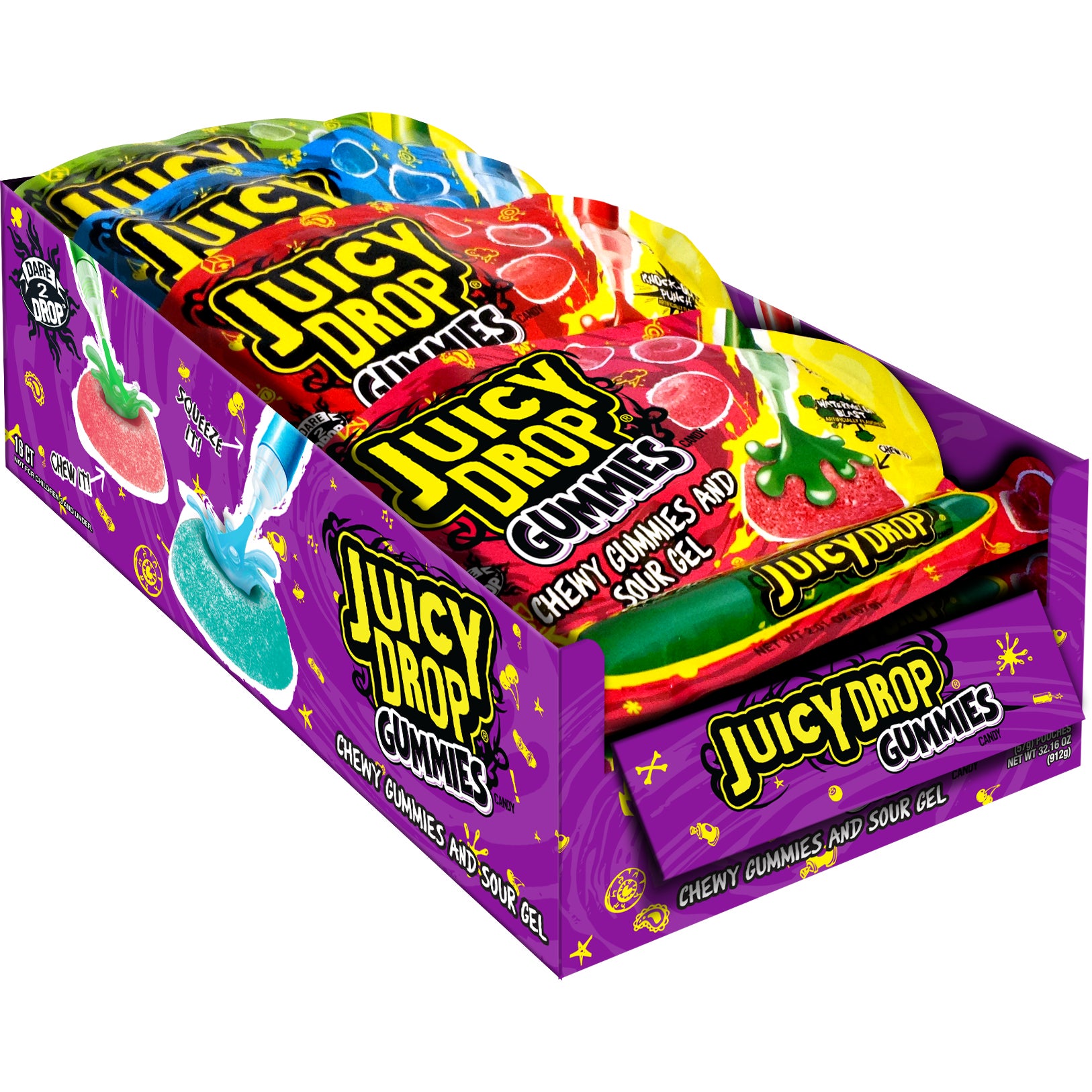 JUICY DROP GUMMIES W/ SOUR GEL 16 CT / 2.01 OZ - Image 1