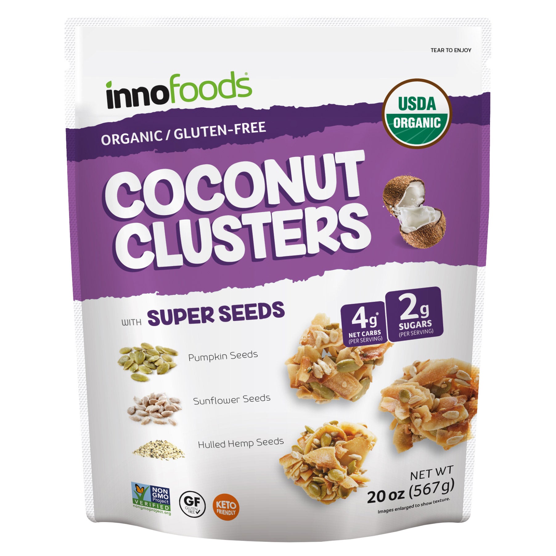 INNO ORG COCONUT CLUSTER 20 OZ (1.25 LBS )