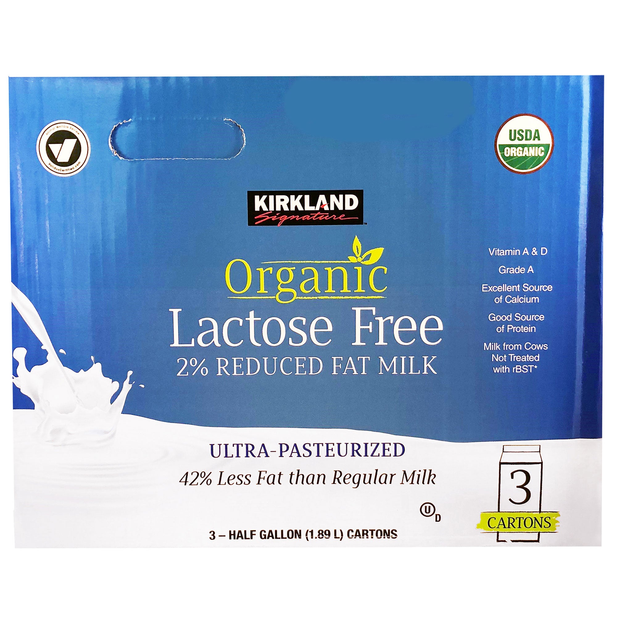 KIRKLAND SIGNATURE ORGANIC LACTOSE FREE 2% MILK 3/64 OZ