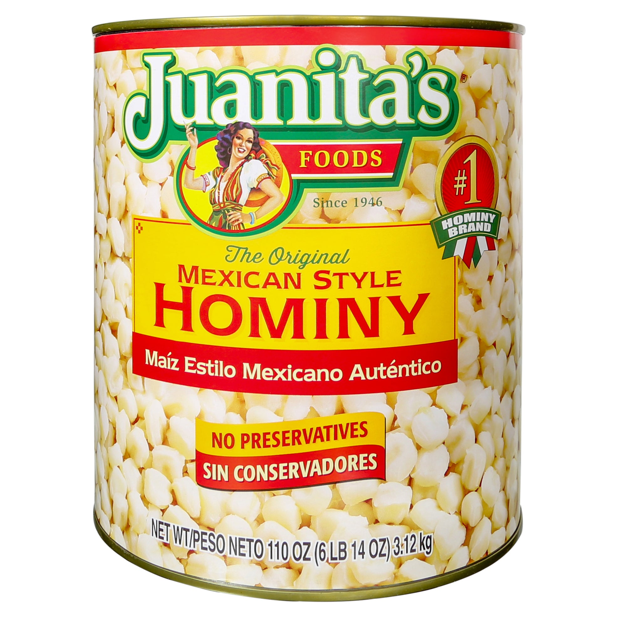 JUANITA'S MEXICAN HOMINY 110 OUNCES