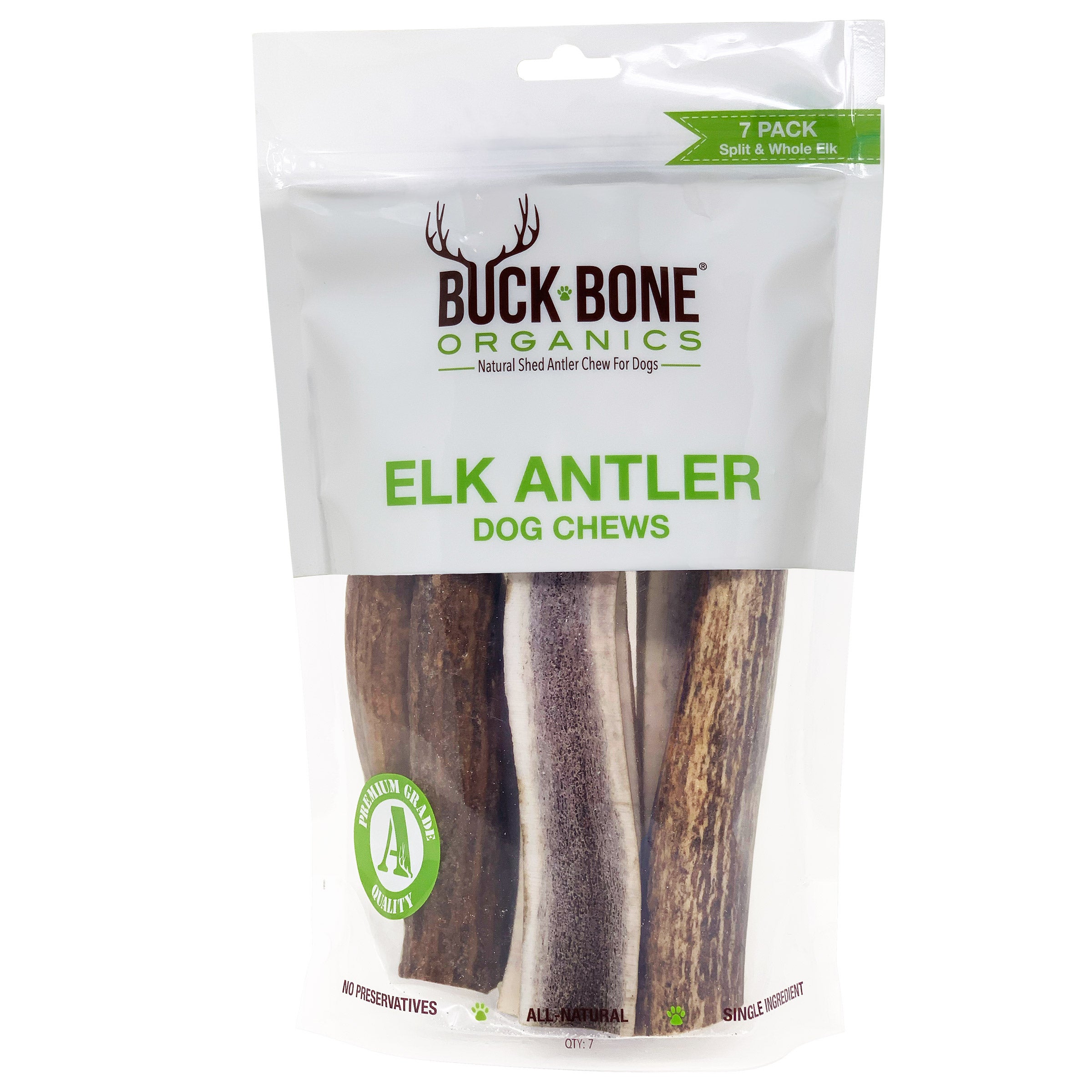 BUCK BONE ORGANICS 7-8¨ ELK ANTLERS 7 PIECE MIXED BAG