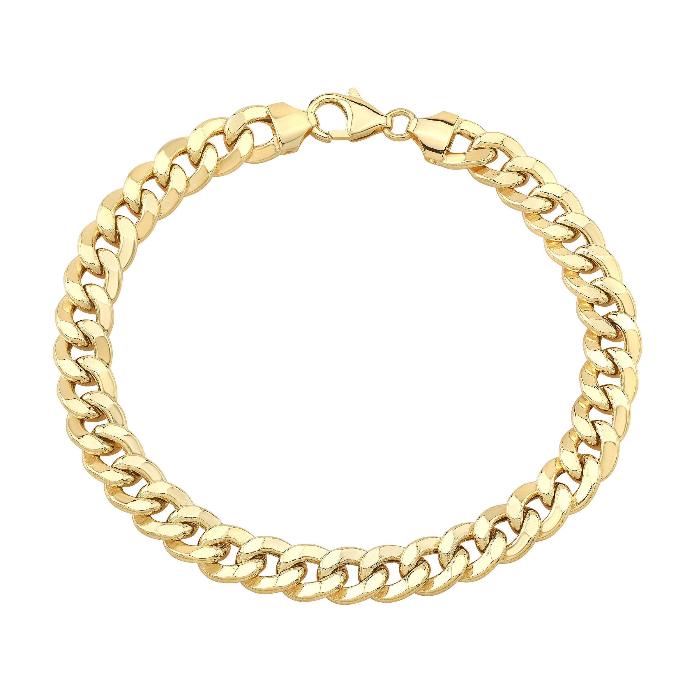 14KT YELLOW GOLD 8.5¨ MENS CURB BRACELET MADE IN ITALY - Image 1