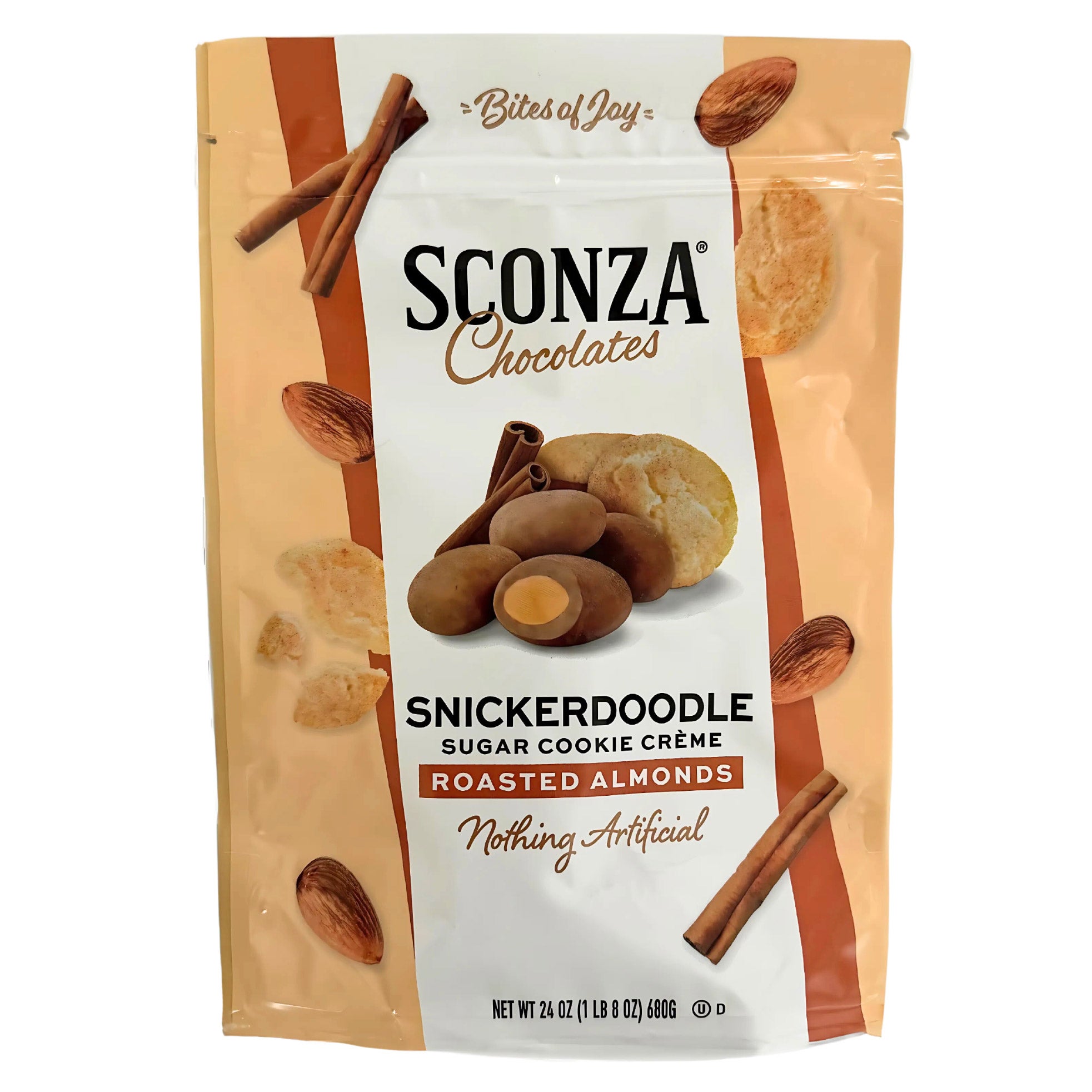 SCONZA SNICKERDOODLE ALMONDS 24 OUNCES - Image 1