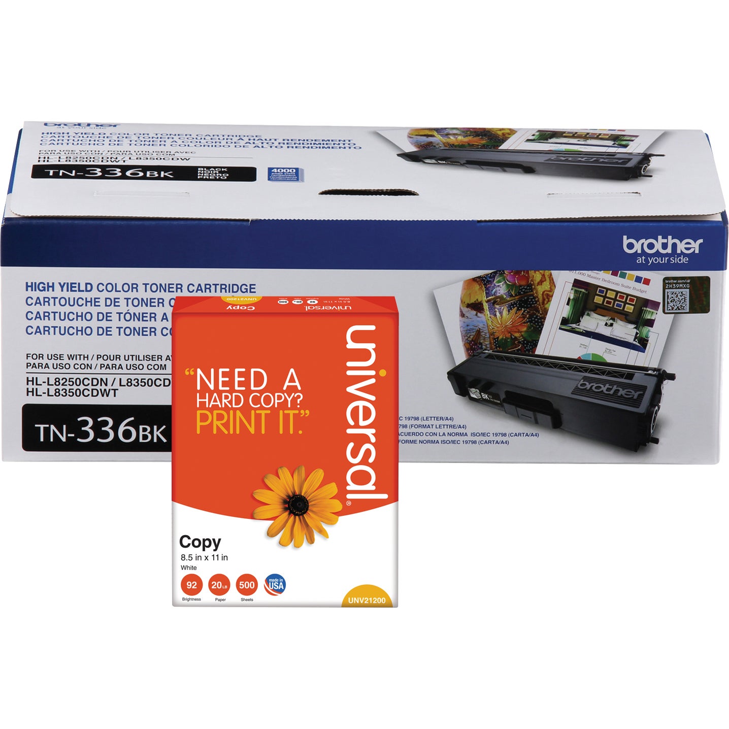BROTHER HIGH YIELD BLACK TONER CARTRIDGE BRTTN336BKKT 2PK