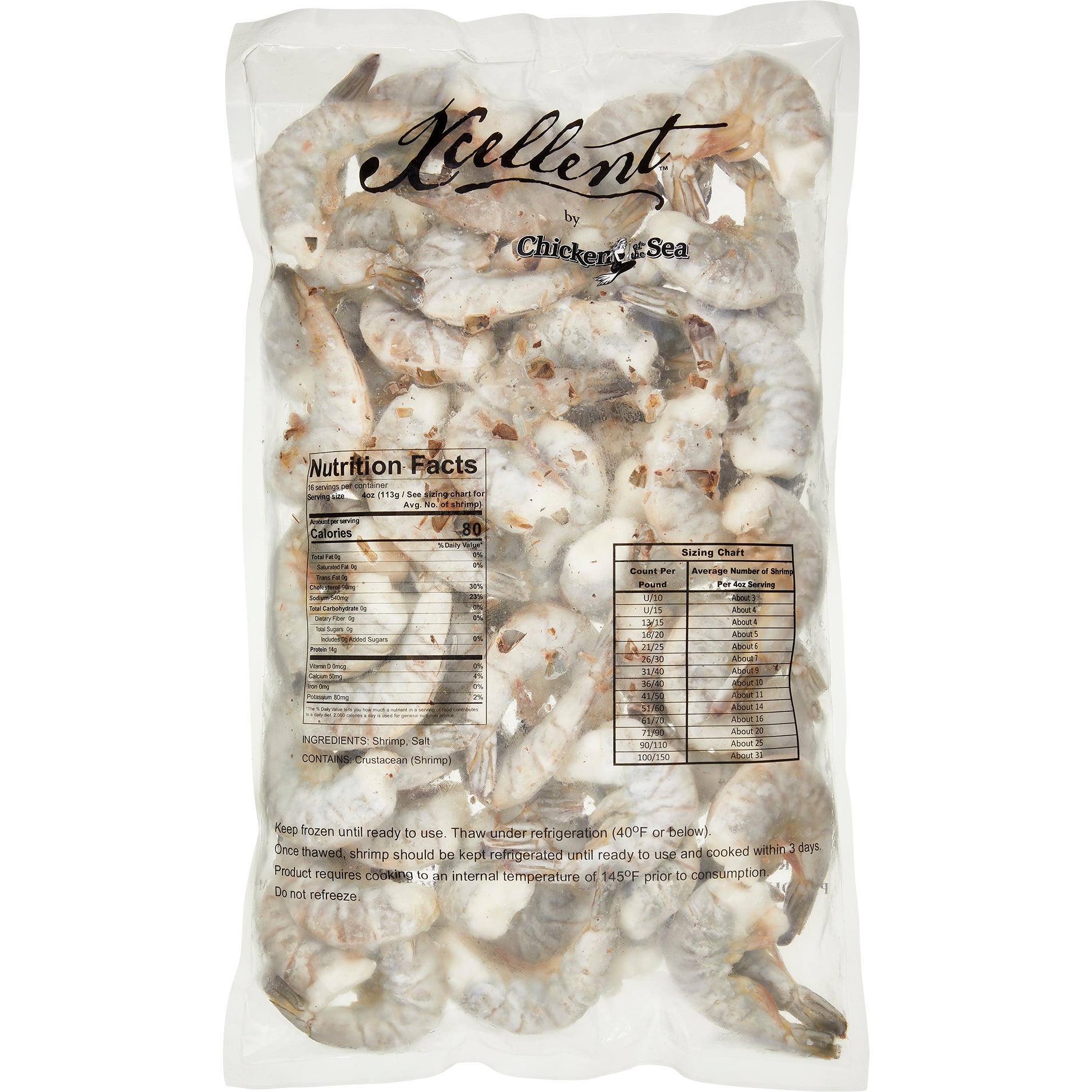 U-15 WHITE SHRIMP FARM RAISED 4 LB BAG - Image 1