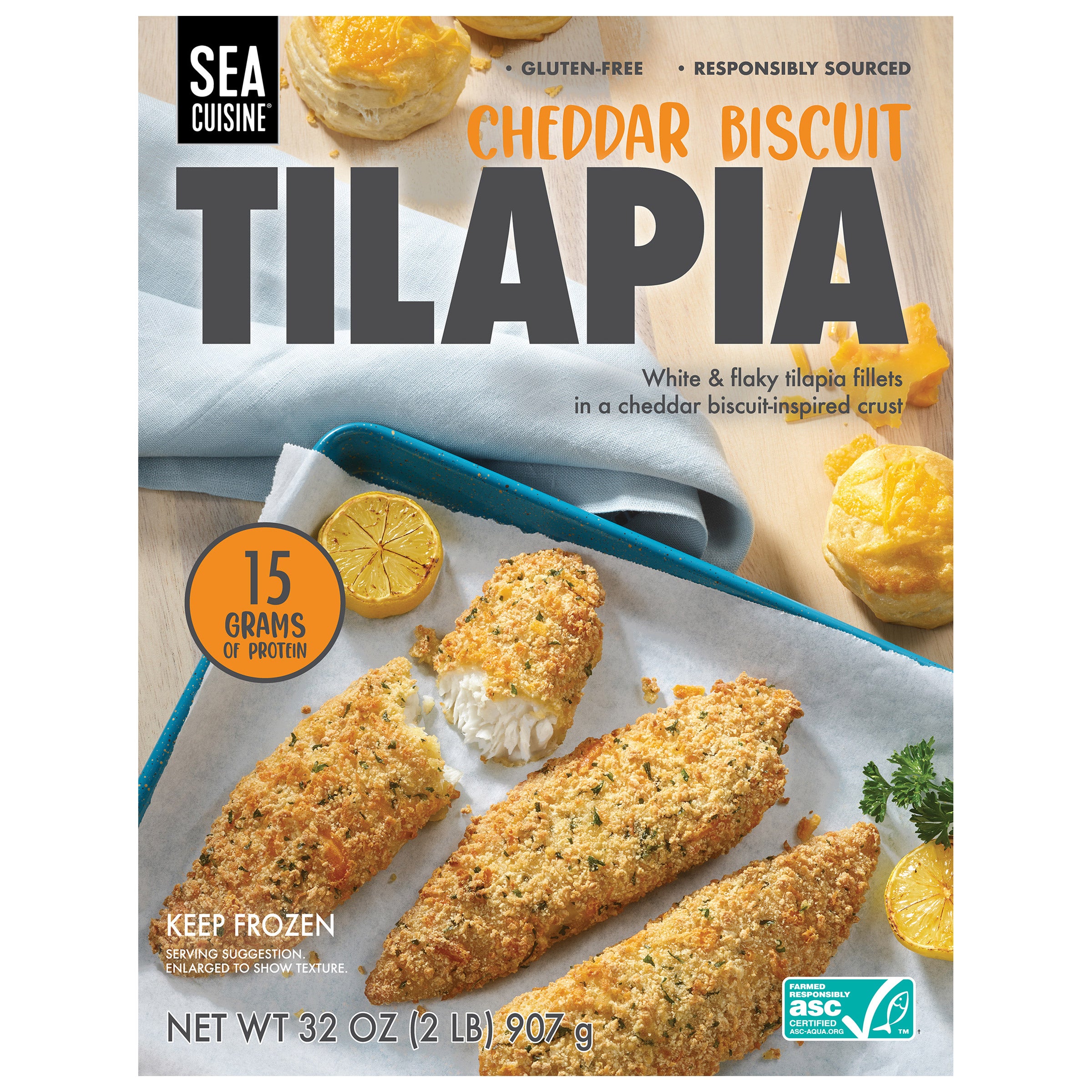 SEA CUISINE CHEDDAR BISCUIT TILAPIA 2 POUND BOX