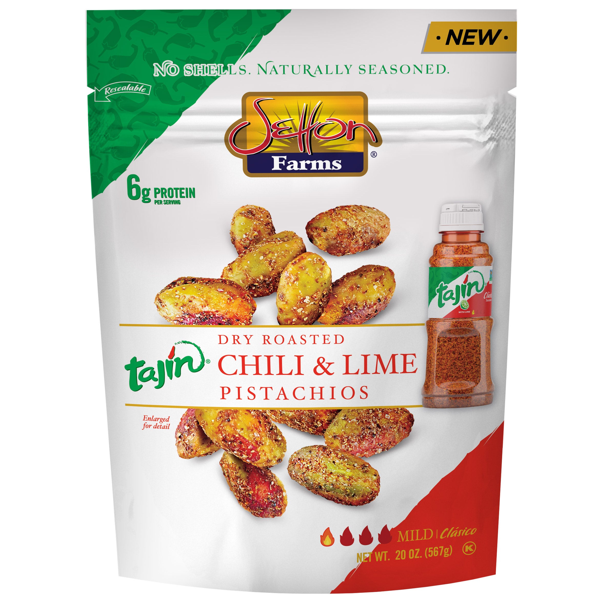 SETTON FARMS TAJIN CHILI & LIME PISTACHIO KERNELS 20 OZ