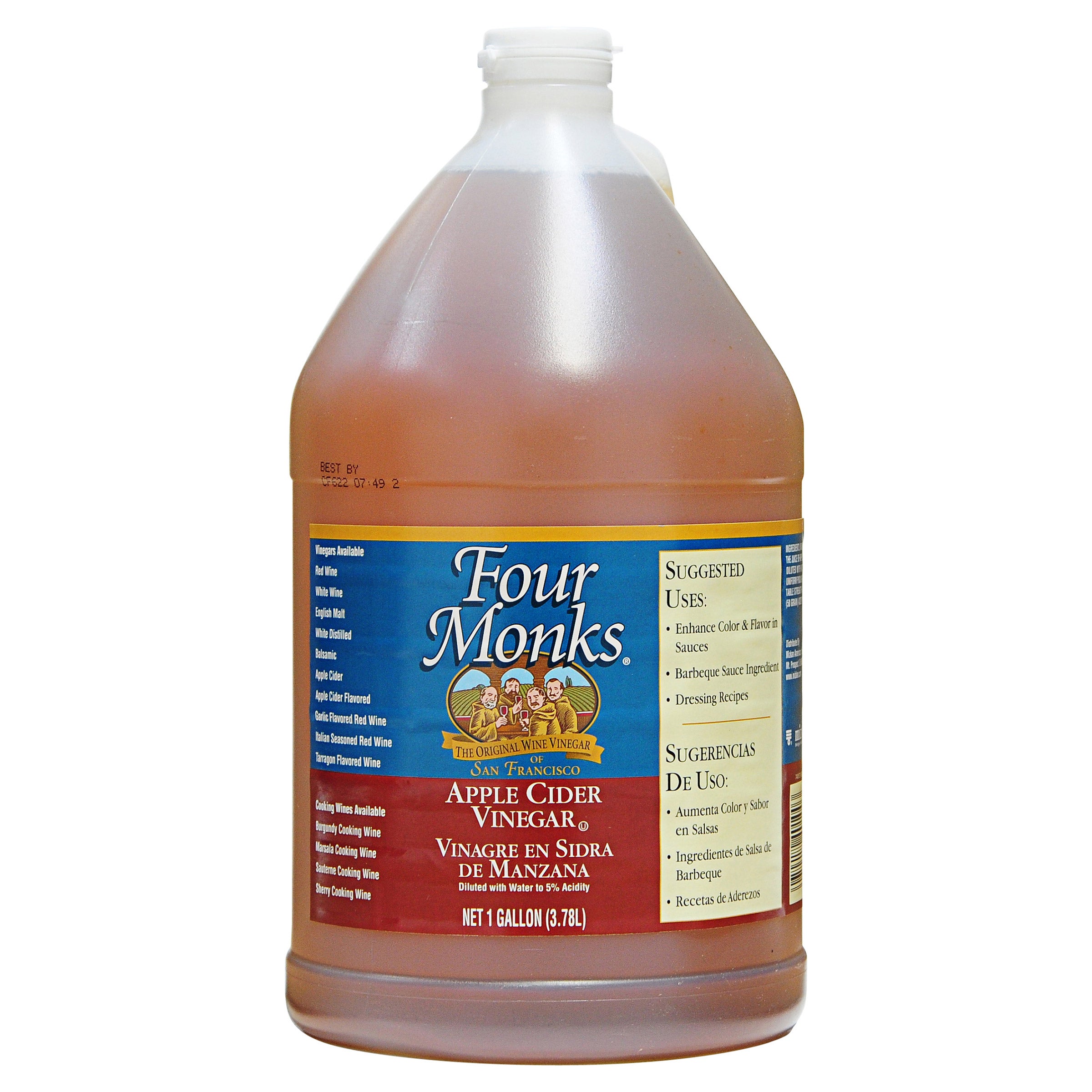 FOUR MONKS APPLE CIDER VINEGAR 1 GAL