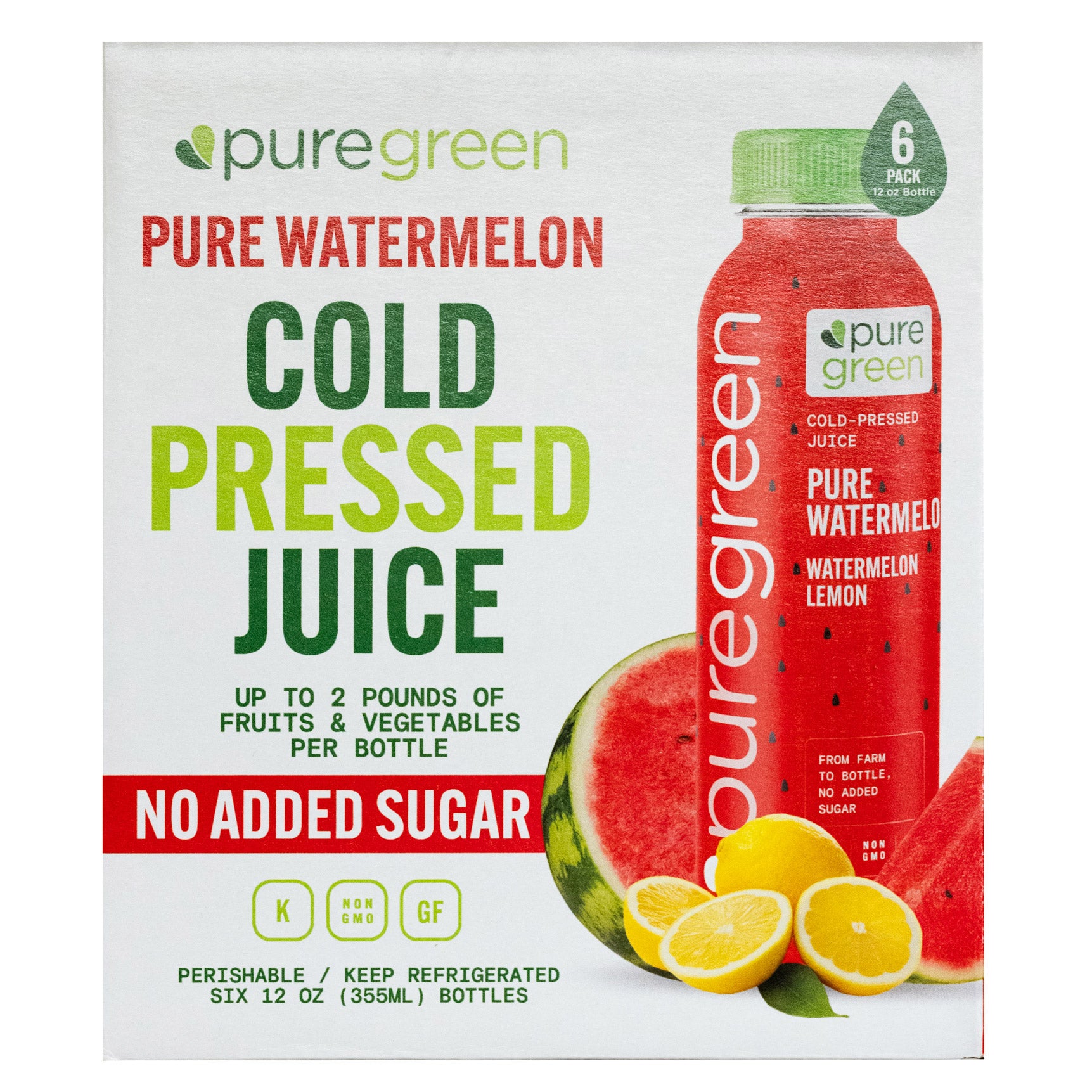 PURE GREEN WATERMELON JUICE 6/12 OZ - Image 1
