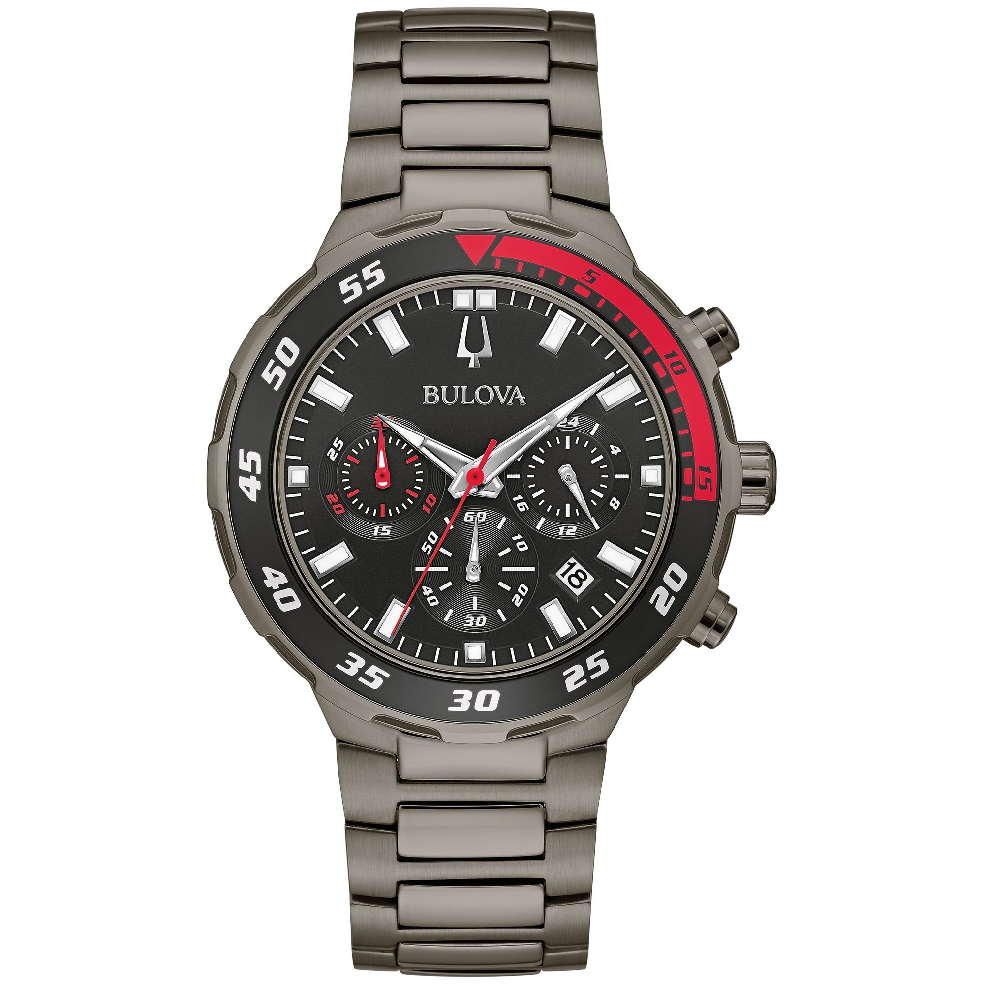 BULOVA SPORT BLACK STAINLESS STEEL MEN'S CHRONO WATCH
