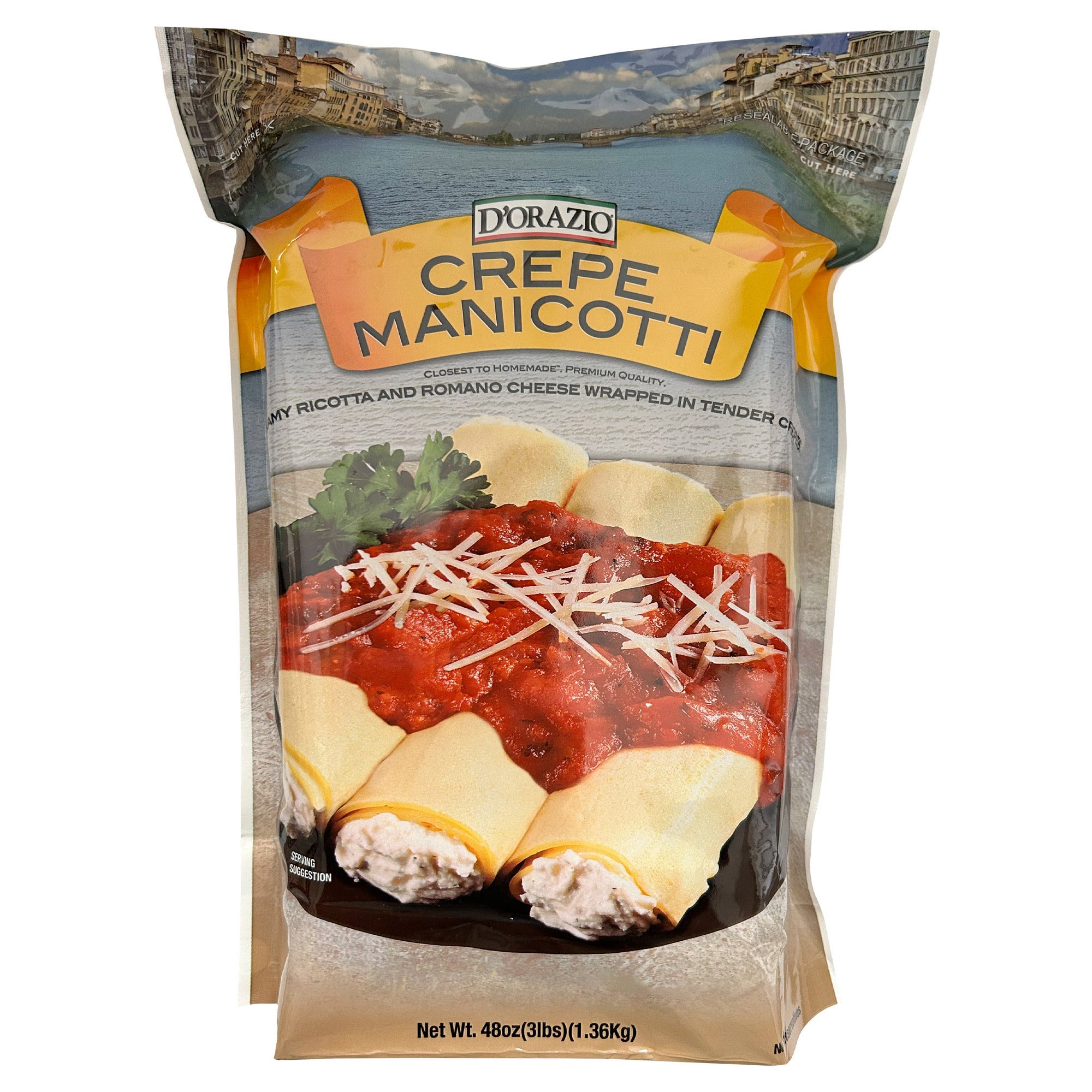 D'ORAZIO CREPE MANICOTTI 3 LBS - Image 1