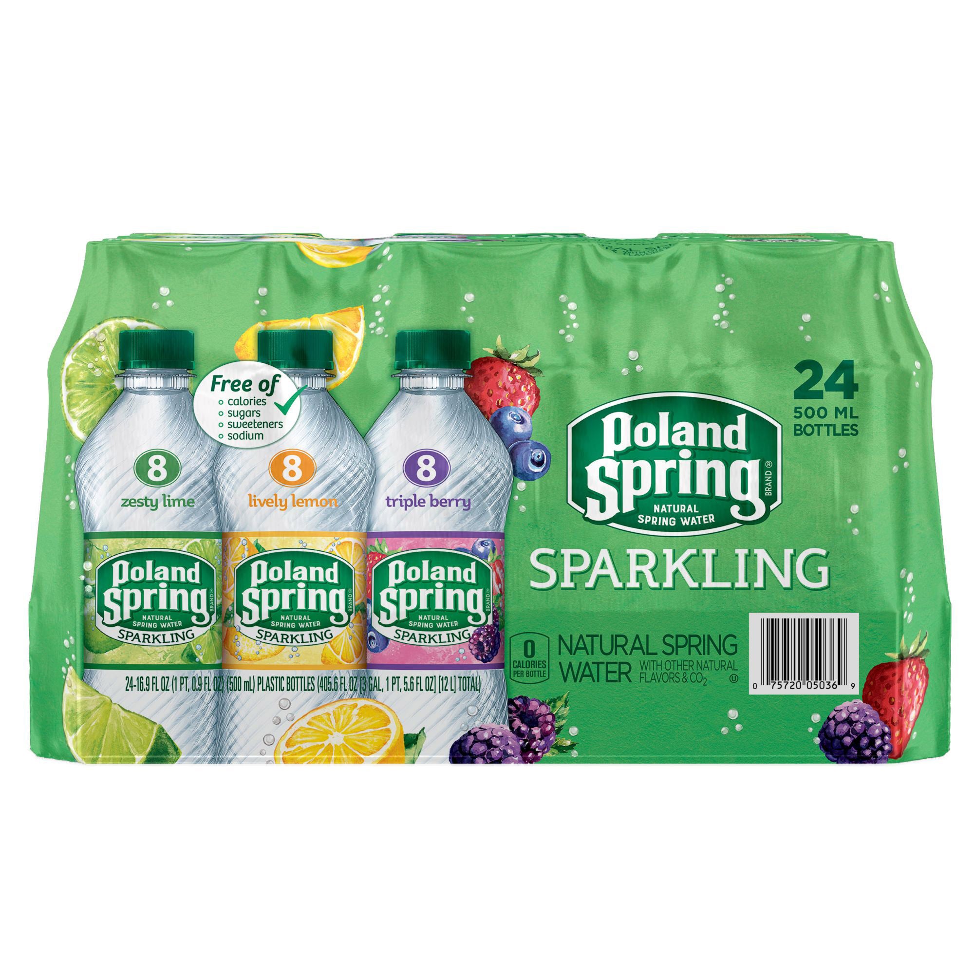 POLAND SPRING VARIETY SPARKLING WATER 24/16.9 FL OZ(12.67QT)