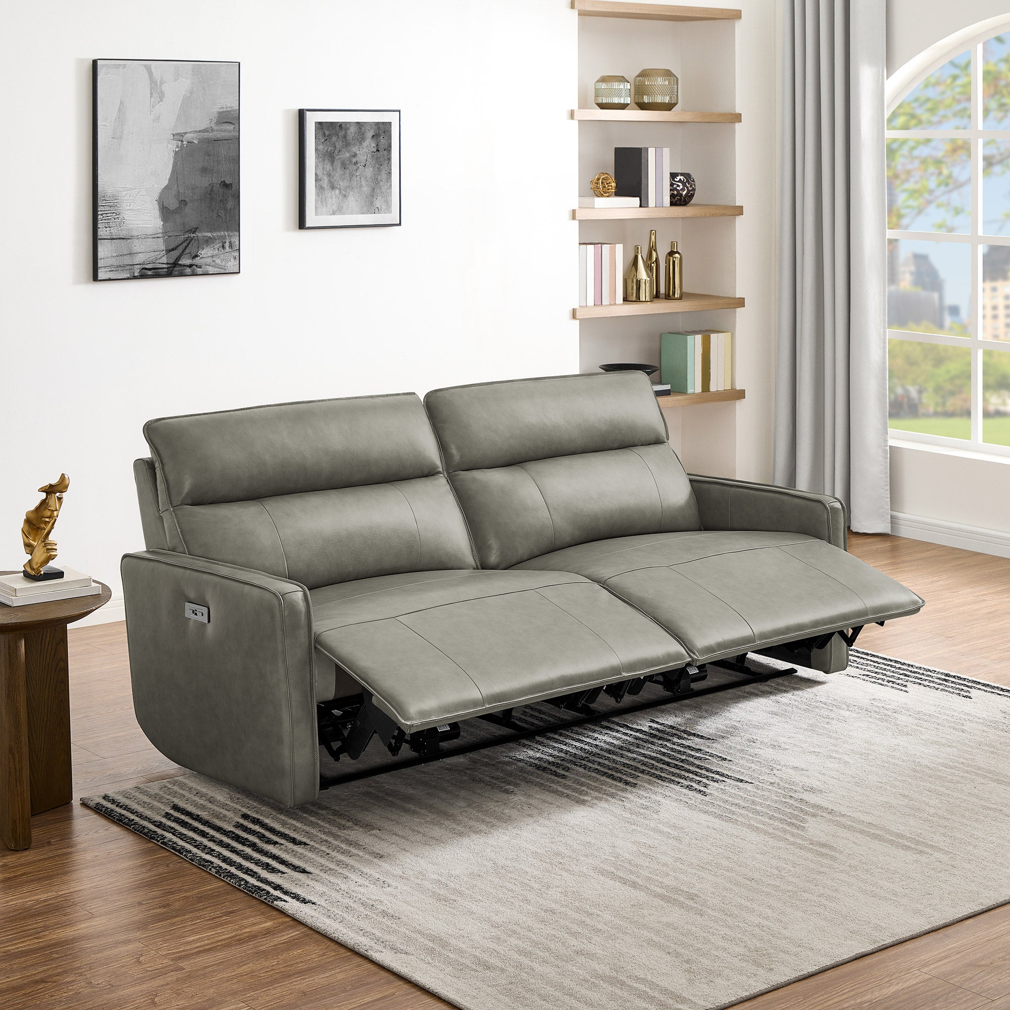 HENREDON KEIRA LEATHER POWER SOFA