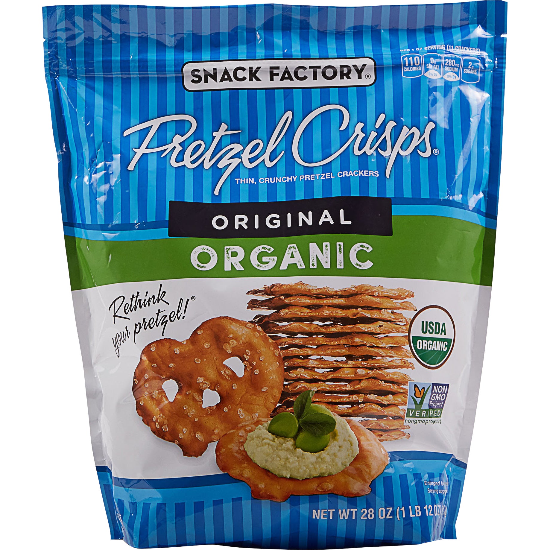 ORGANIC SNACK FACTORY PRETZEL CRISPS 28 OUNCES - Image 1